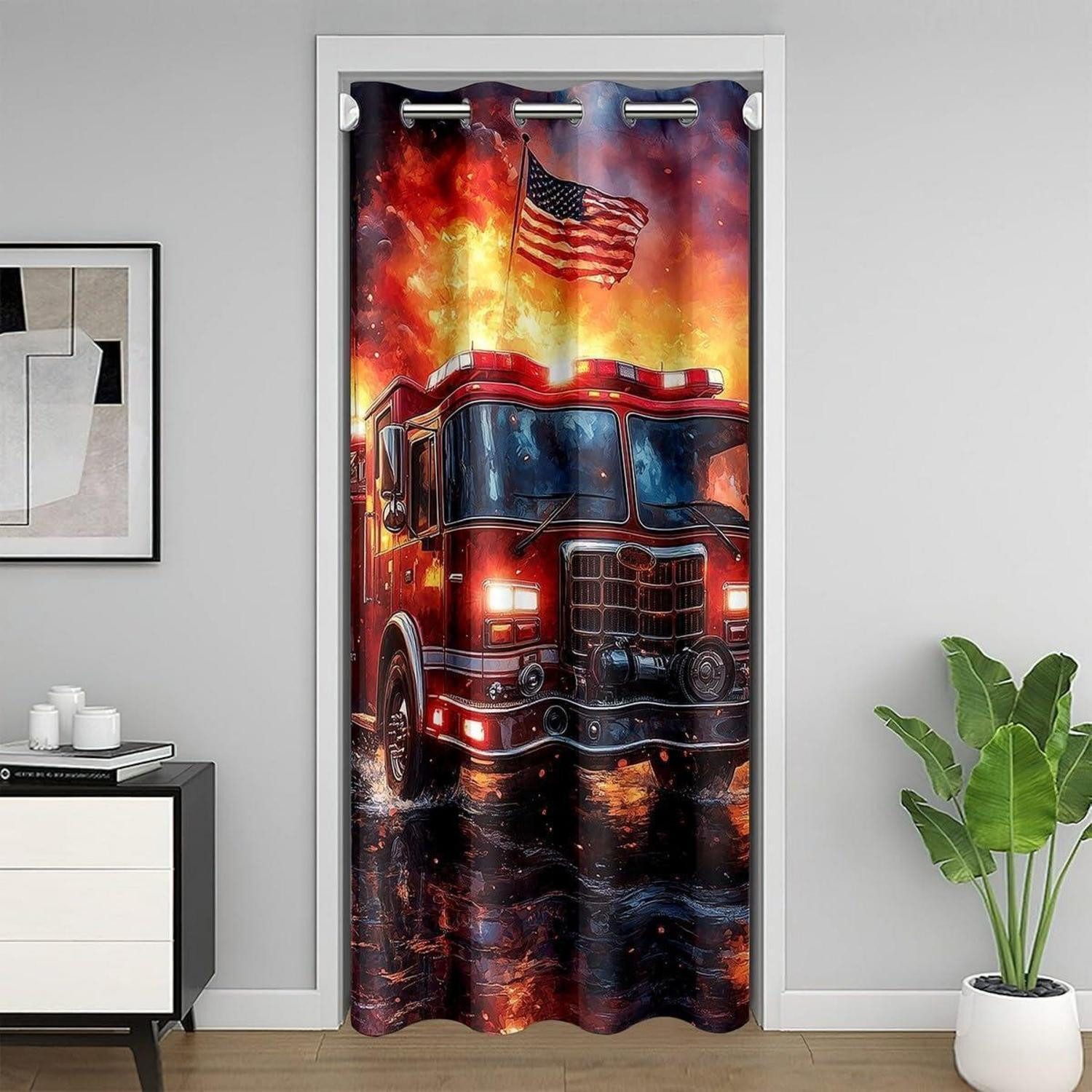 LuxusKollektion Türvorhang Feuertuer Vorhang Feuerwehr Design (1 St)