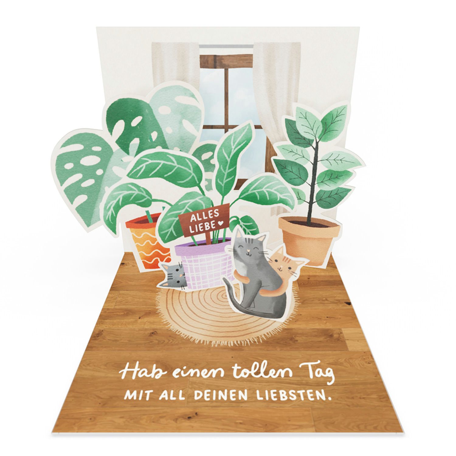 Grafik Werkstatt Glückwunschkarte Mini Pop-Up Karte Happy Birthday to you, 9 x 9 cm