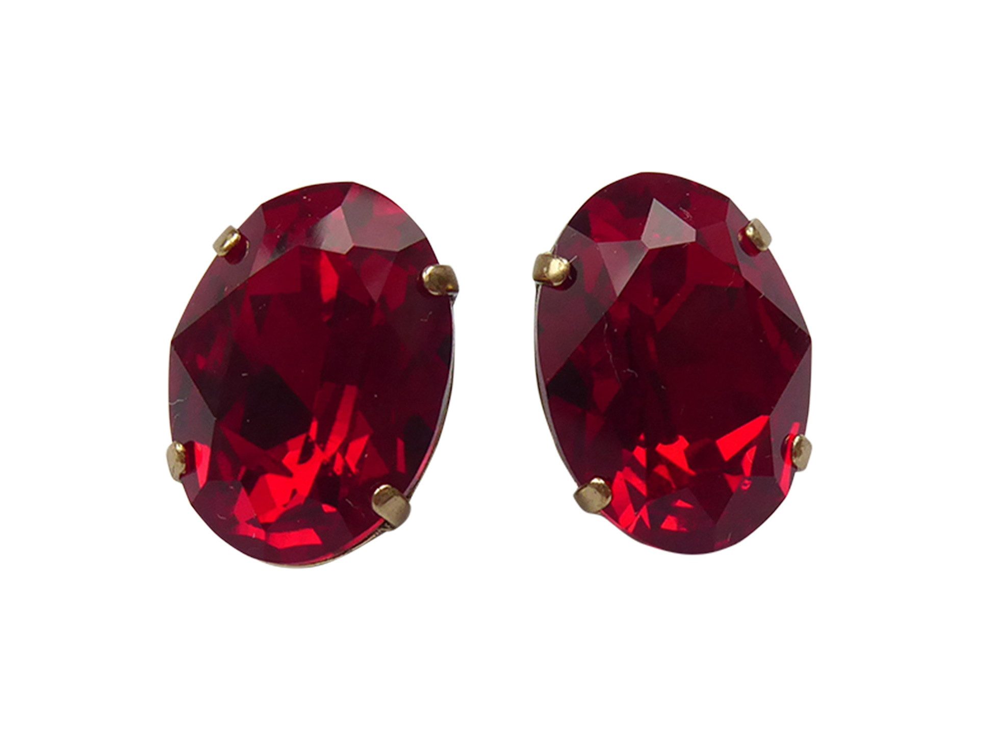 Mugello Paar Ohrclips Cora Clips rot auffällig Hingucker Geschenk Weihnachten, Handgefertigter Modeschmuck, made in Germany