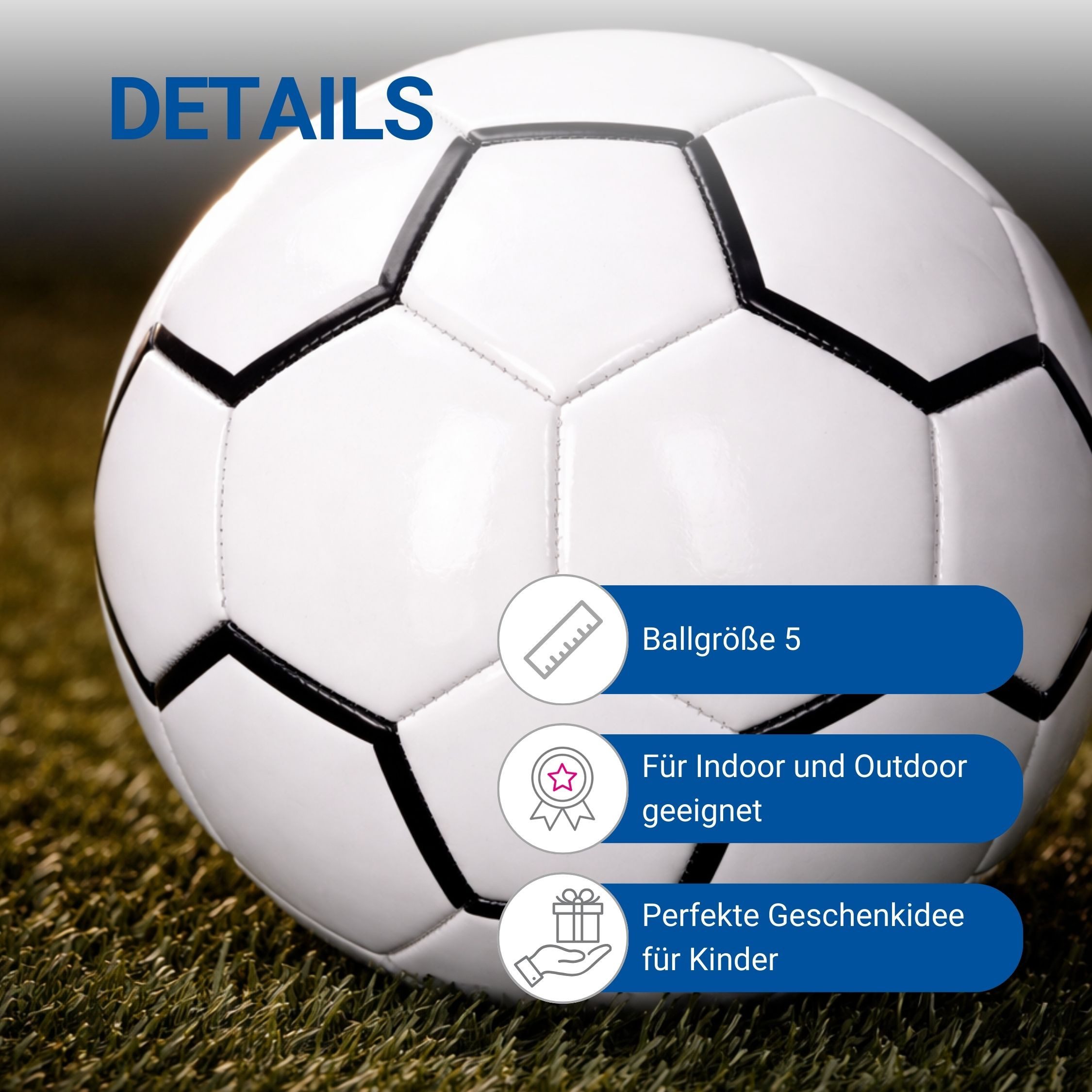 elasto Spielball Fußball "Derby" in weiß/grau