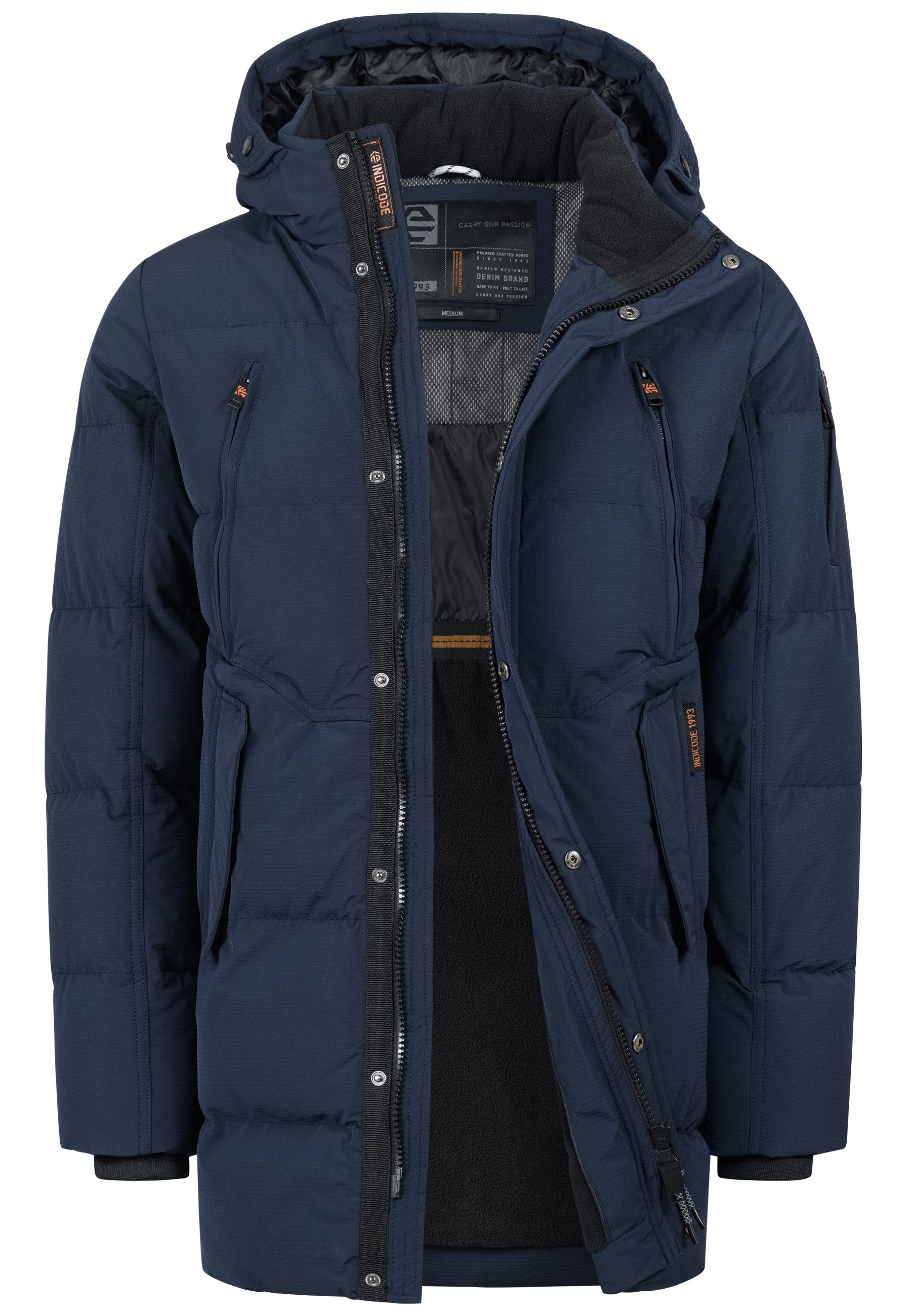 Indicode Winterjacke Herren INBoulton Jacke Winter Herrenjacke mit Kapuze und Taschen