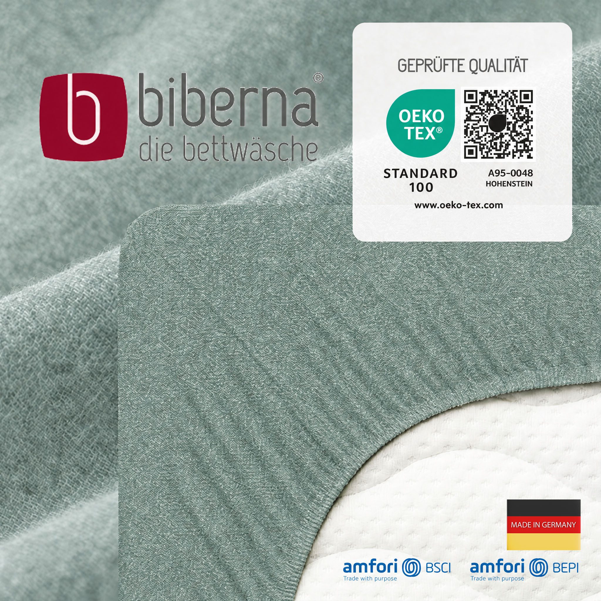 Biberna Spannbettlaken 0841380 HERMAL Premium Melange-Biber Spannbetttuch 100% Baumwolle, Flanell, Gummizug: rundum, (1 Stück), Biber, wärmend & weich, Rundumgu – Bild 5 von 5