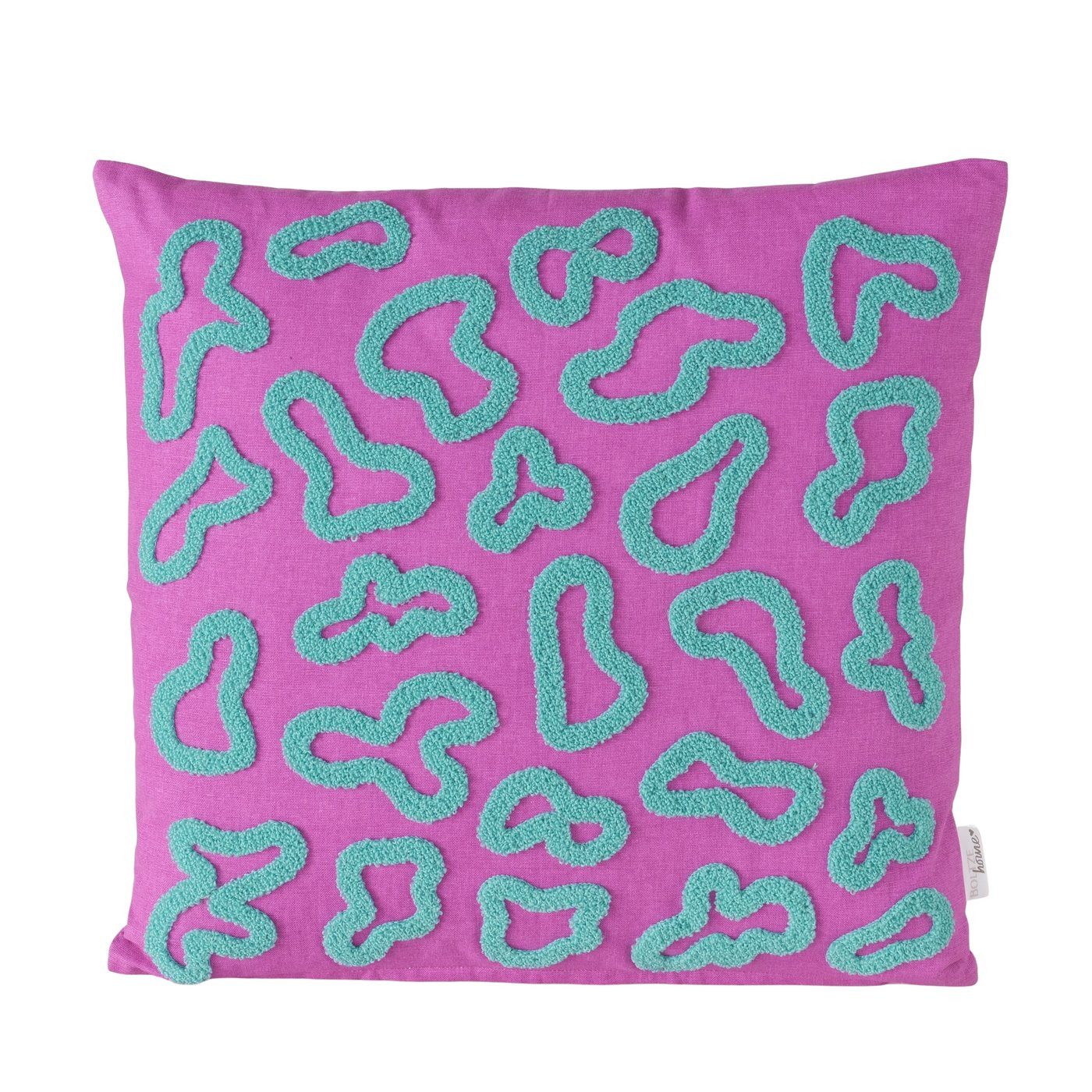 MF Dekokissen Dekokissen Zymbol Lila Türkis 45x45 cm Geometrisches Design