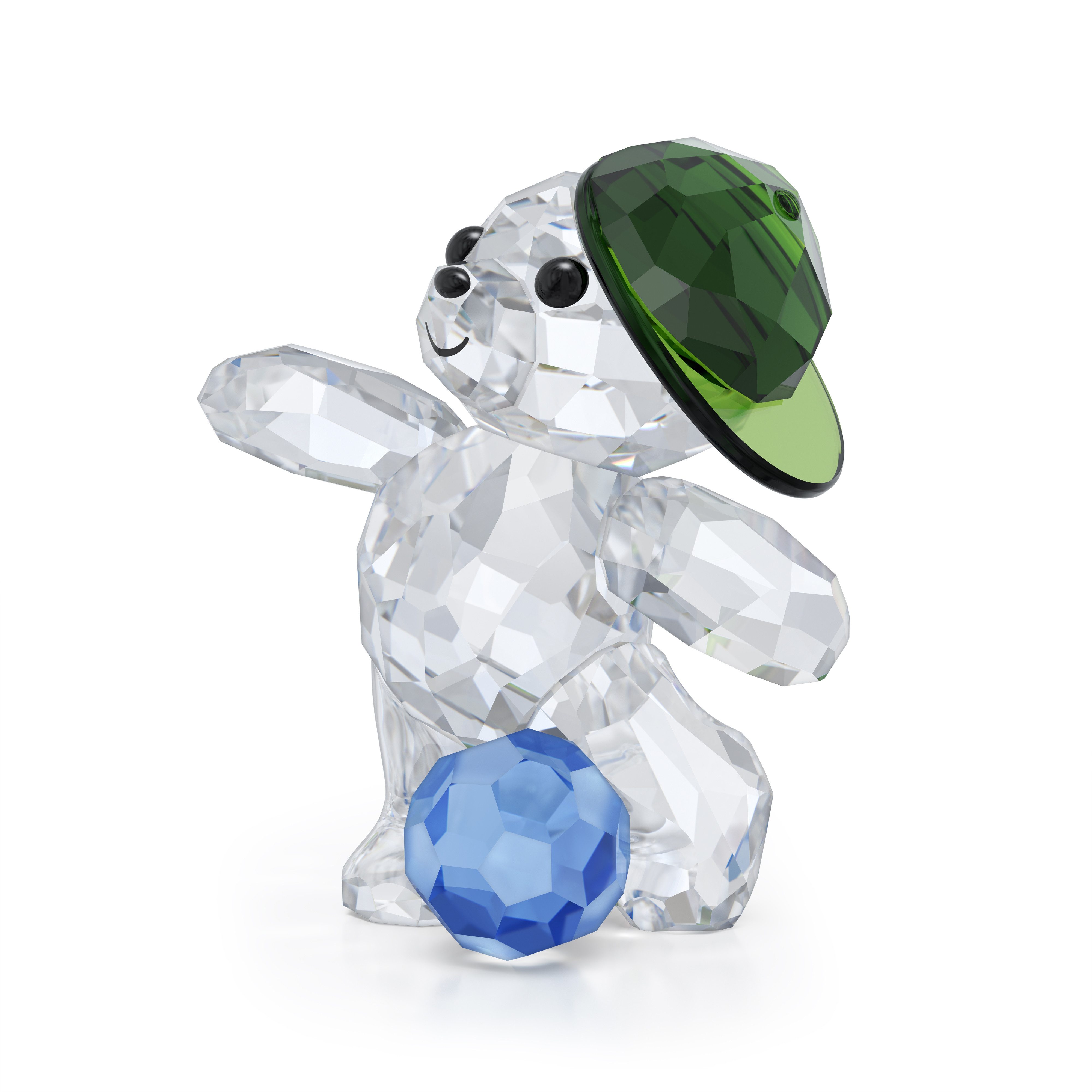 Swarovski Dekofigur Kristallfigur Sammelfigur KRIS BEAR GOAL SCORER BEAR (1 St), Swarovski® Kristall mit schwarzem Emaille