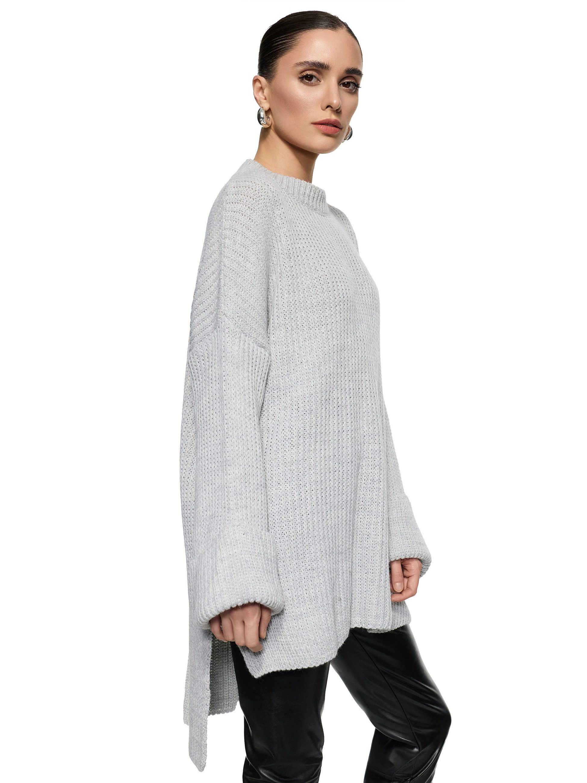 Longpullover WORLDCLASSCA Damen Oversize Strickpulllover Lang Pulli Oberteil