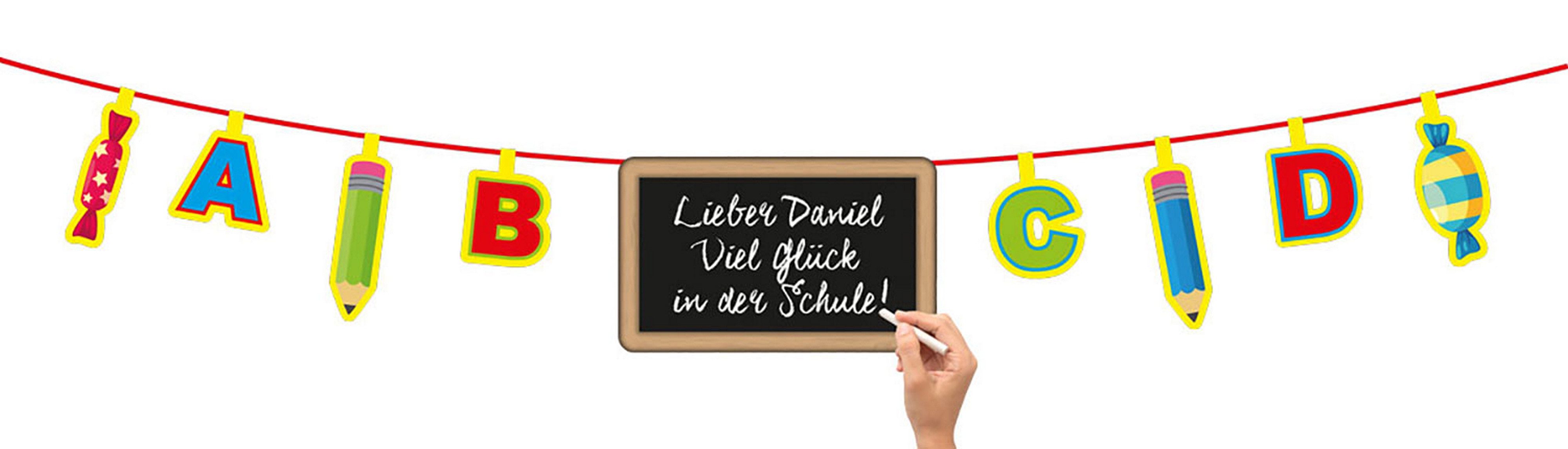 Folat Malkreide Wimpelkette / Schulanfang-Girlande / Länge ca. 4m