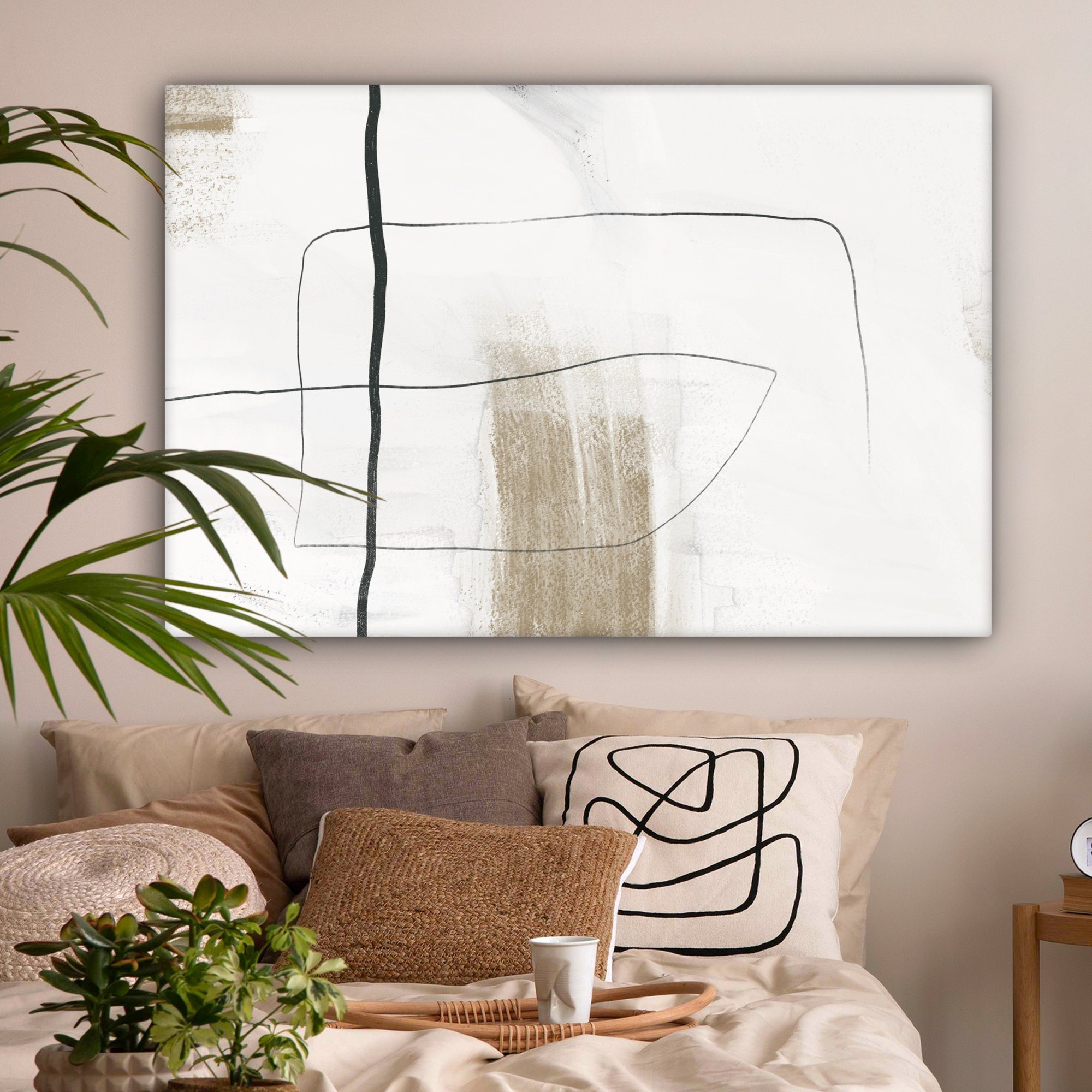 Gemälde, Wandbild Wohnbereiche, alle für cm großes, (1 - Weiß, OneMillionCanvasses® St), 120x80 Farbe Schwarz - XXL, Leinwandbild