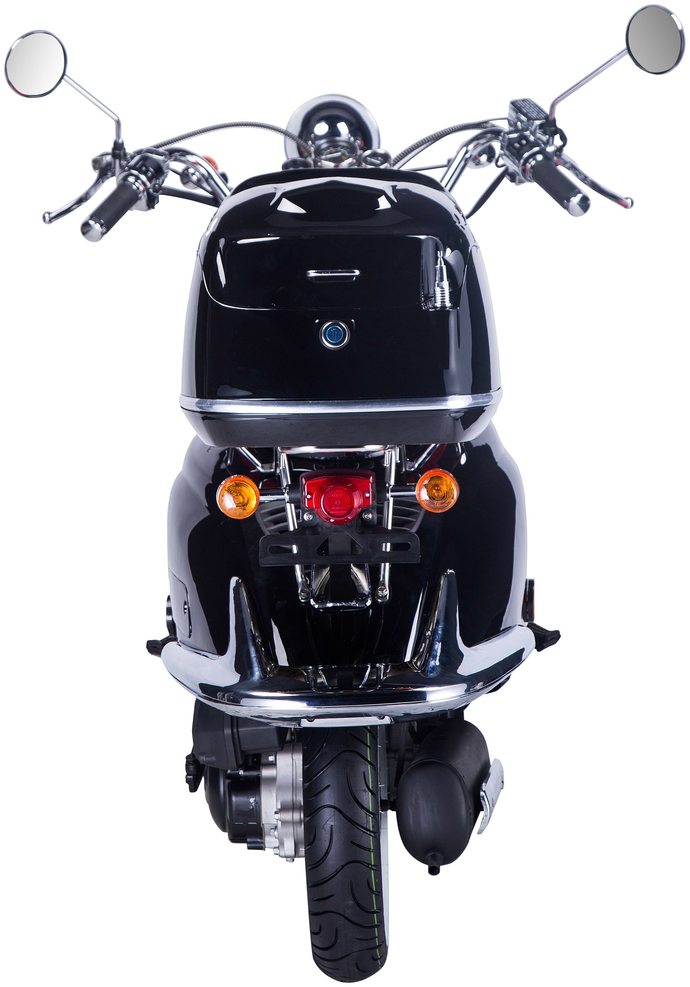 GT UNION Motorroller schwarz Strada, 50 5, 45 Euro km/h, mit ccm, Topcase (Set)