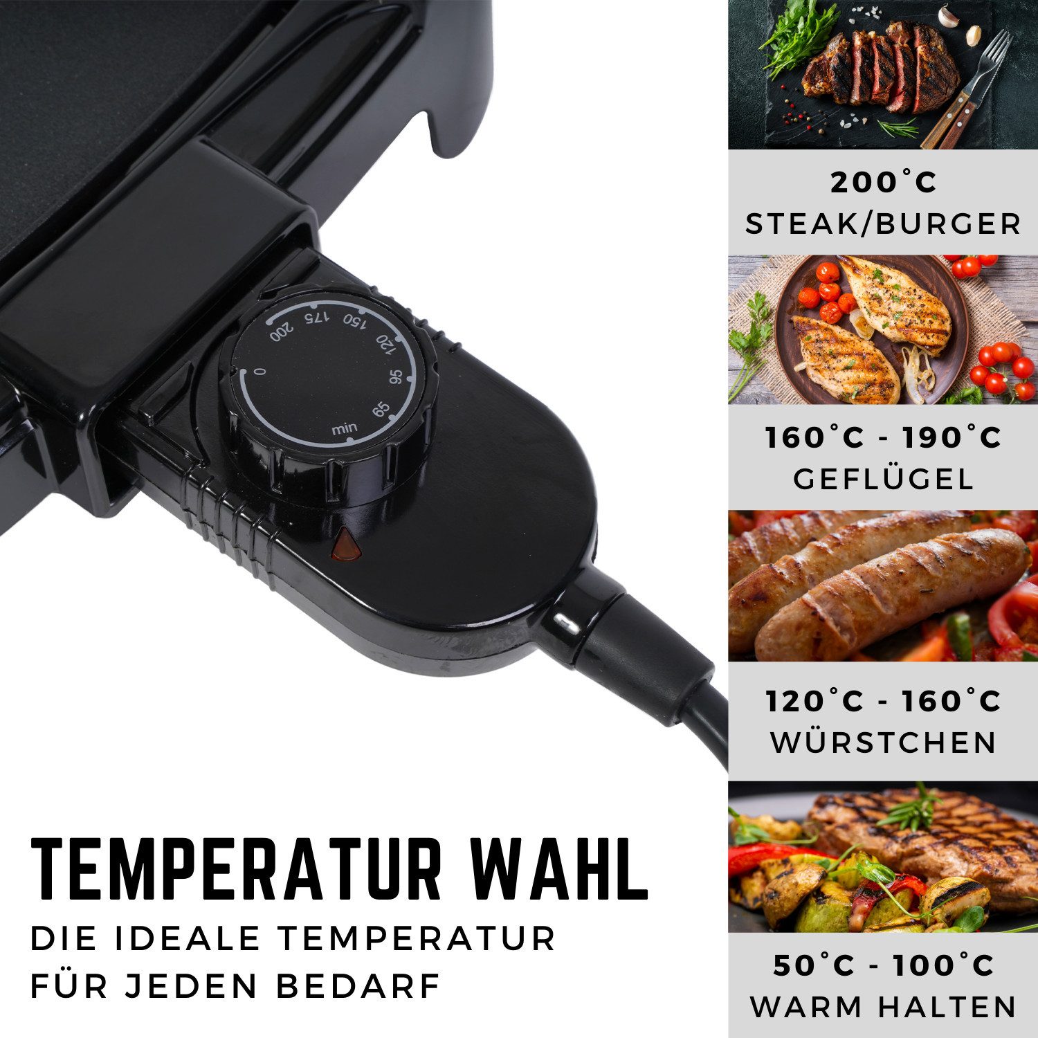 RUSSELL HOBBS Elektrogrill Classics Elektrischer Tischgrill 1500W, Anti-Haft-Beschichtung, abnehmbares Kabel, Fettauffangschale
