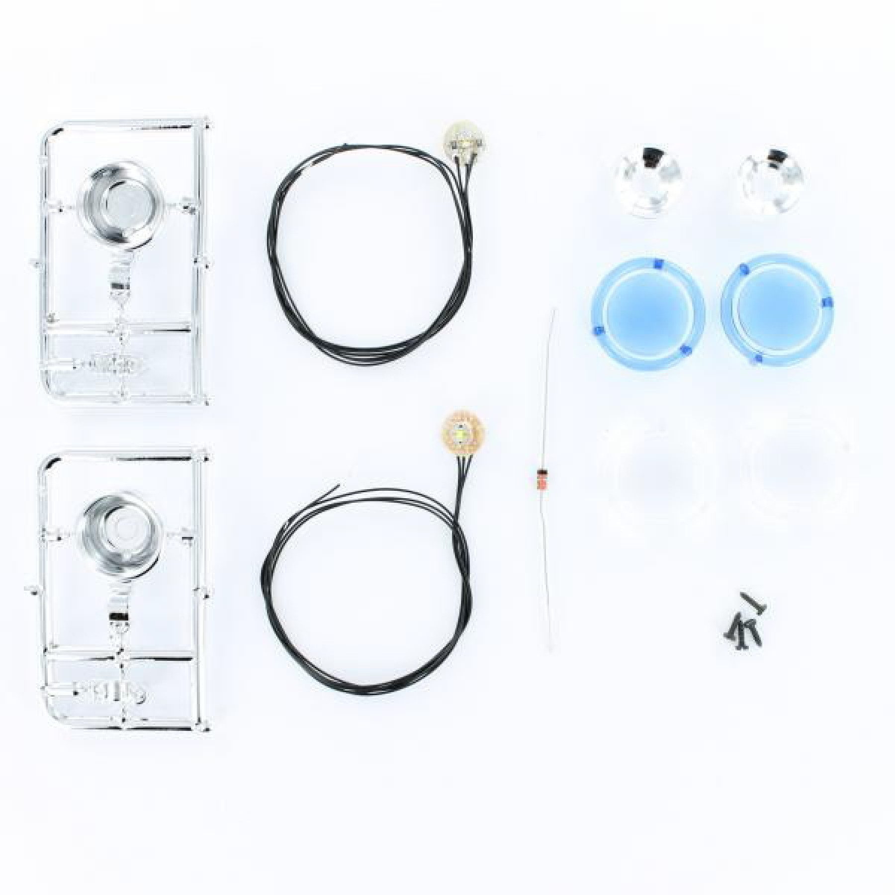 CARSON Carson Beleuchtung 1:14 Angle Eyes blau Hella Scheinwerfer Chrom 7,2/1 RC-Ladegerät