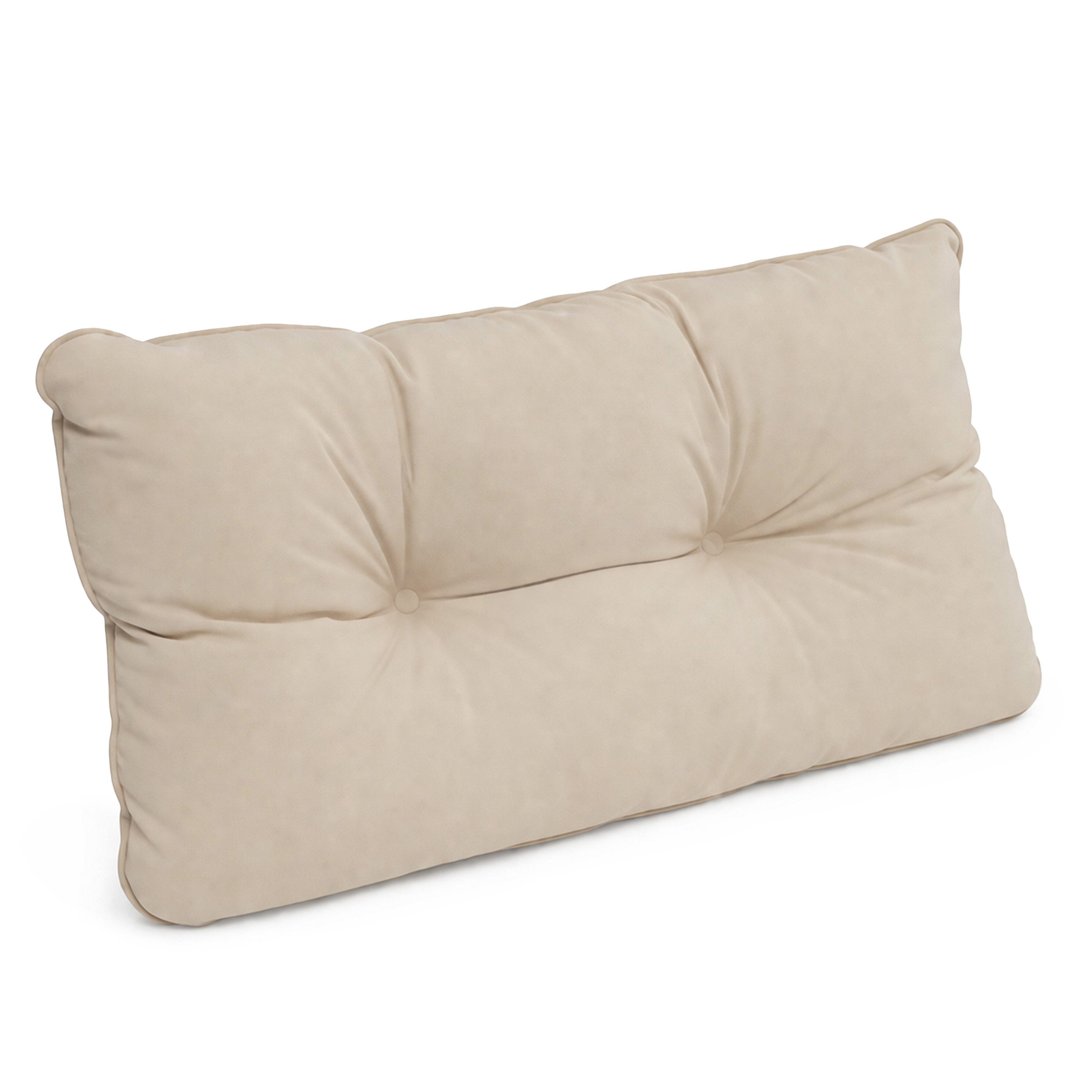 Beautissu Sitzkissen Lounge Kissen Outdoor Rückenkissen Flair LK, 50x40x12cm, Beige, 50x40x12 cm – Wetterfest Schmutzabweisend Polster für Gartenmöbel