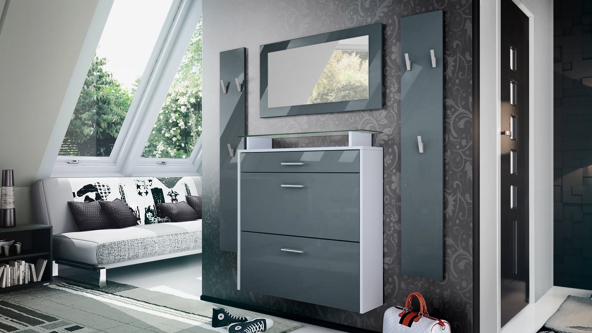 Vladon Garderoben-Set Malea, (Garderobenset bestehend aus 1 Hängeschuhschra günstig online kaufen