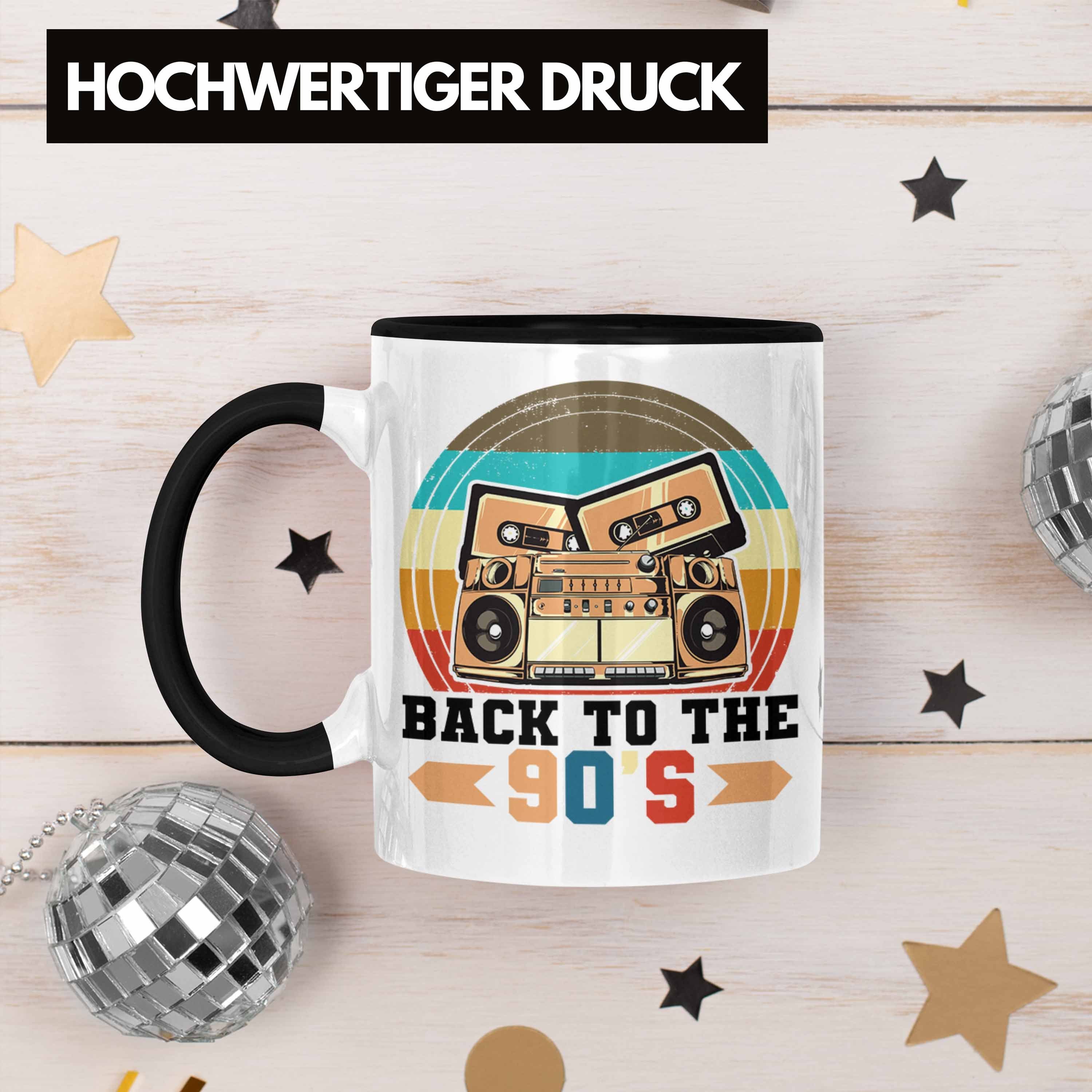 Tasse Back Neunziger The Party - 90er Geschenk To Trendation Jahre Trendation Geschenkidee Schwarz Tasse