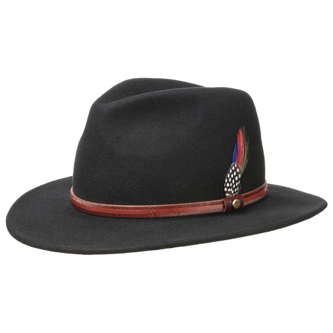 Stetson Filzhut (1-St) Outdoorhut mit Lederband schwarz