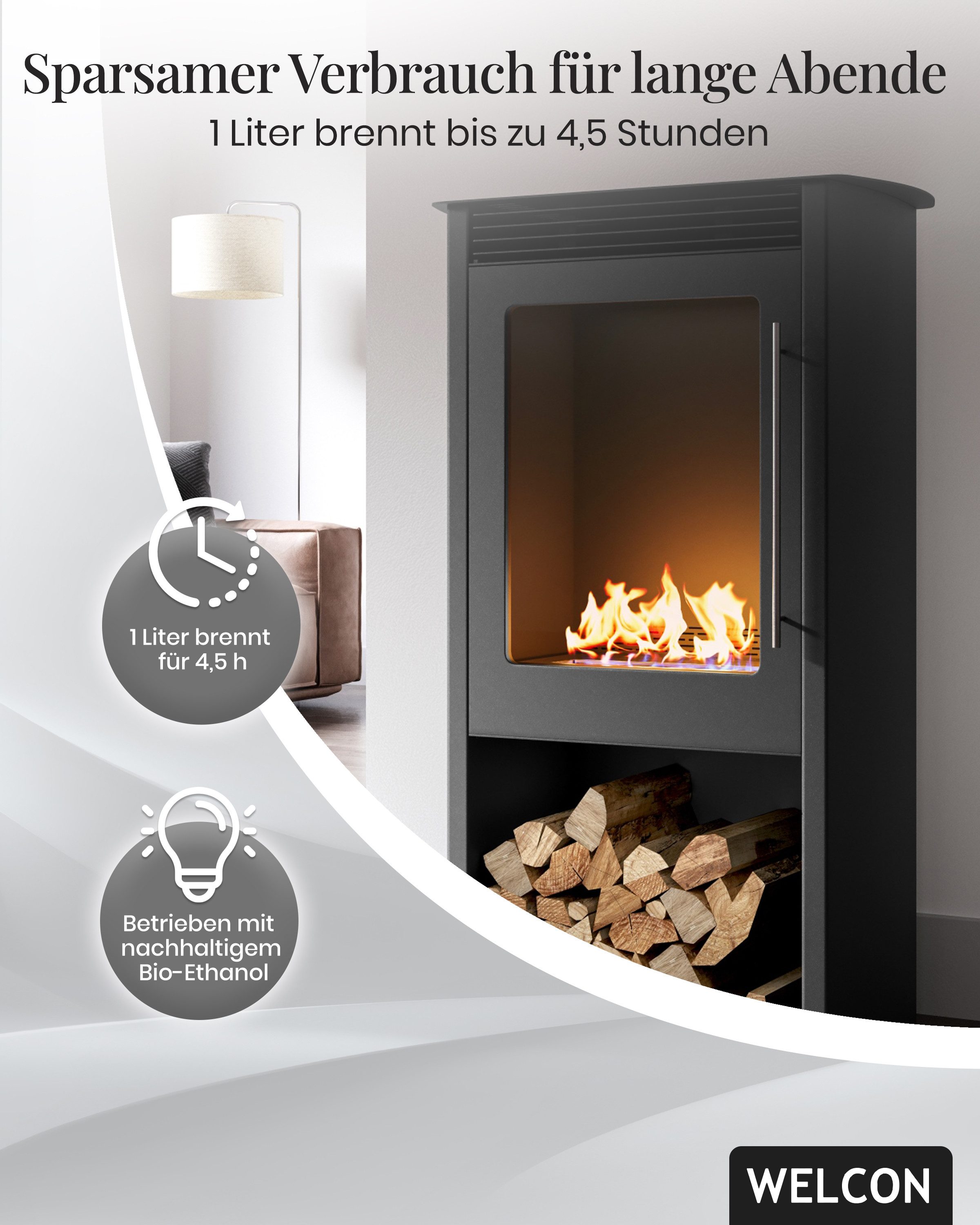 WELCON Echtfeuer-Dekokamin Kamin Trondheim