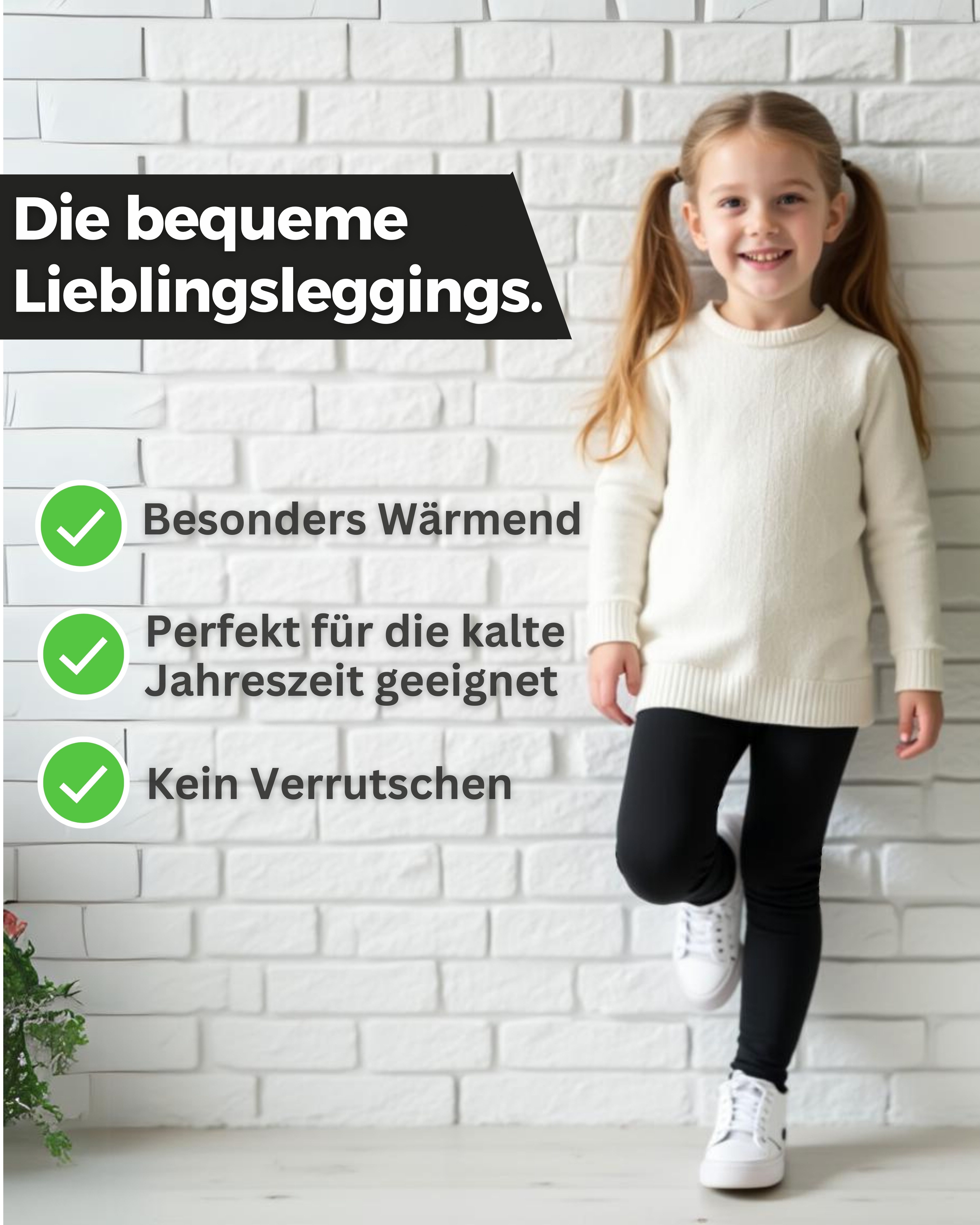 MEDOLY Thermoleggings für Kinder (2er-Pack) mit flauschigem Innenfleece - für Mädchen & Jungen