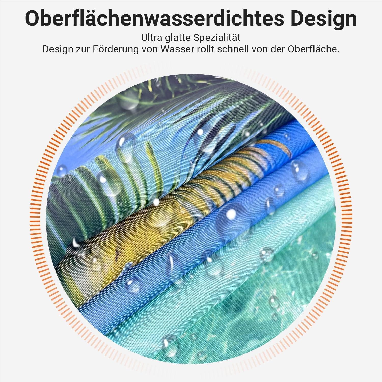 LuxusKollektion Duschvorhang Duschvorhang 180x200cm Strandbaum Strandbaum H200 x B180 cm (1er Pack)