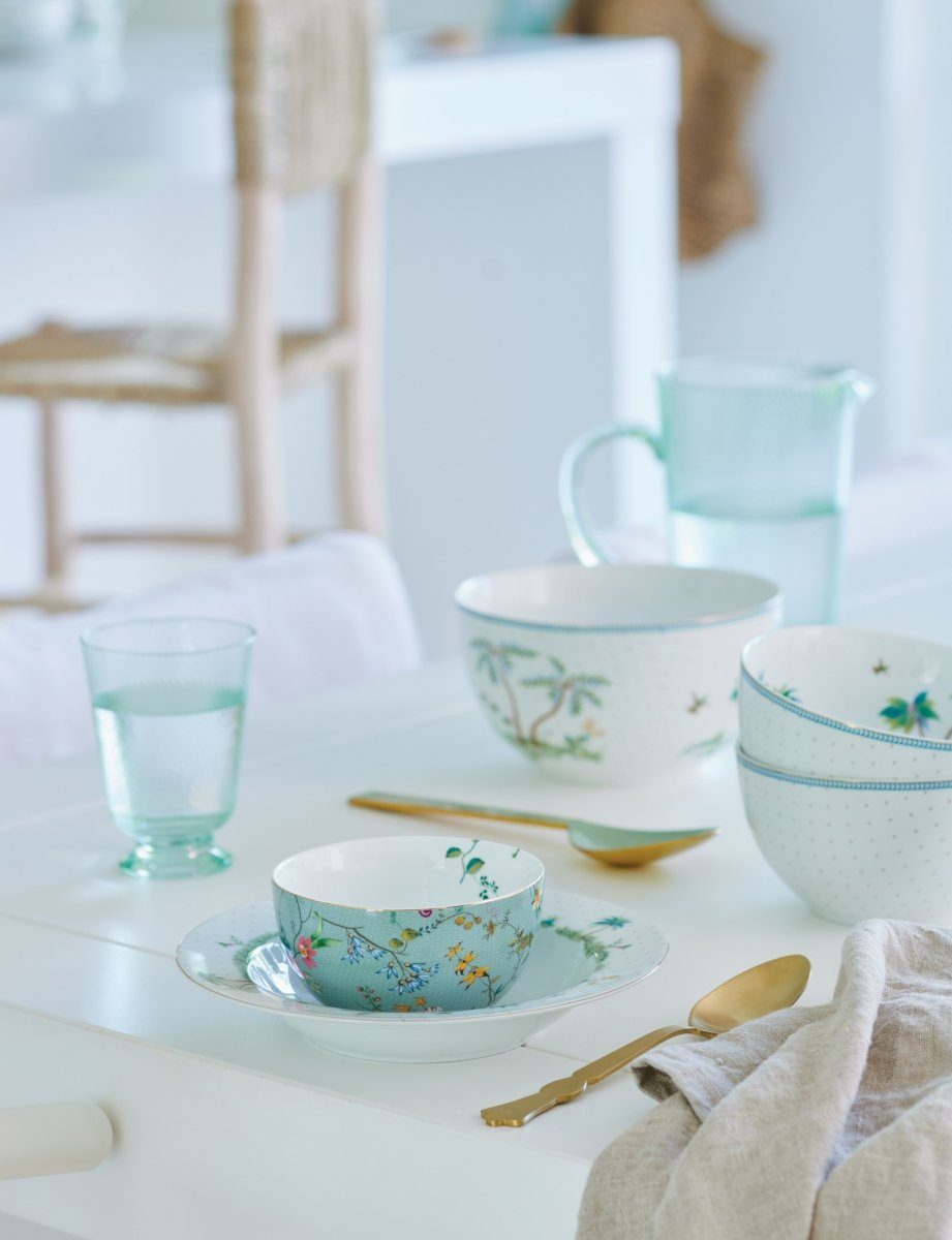 PiP Studio Schale Jolie Flowers Dots Gold Bowl 15 cm, Porzellan, (Schüsseln & Schalen), Bowl Jolie Flowers Dots Gold 15cm