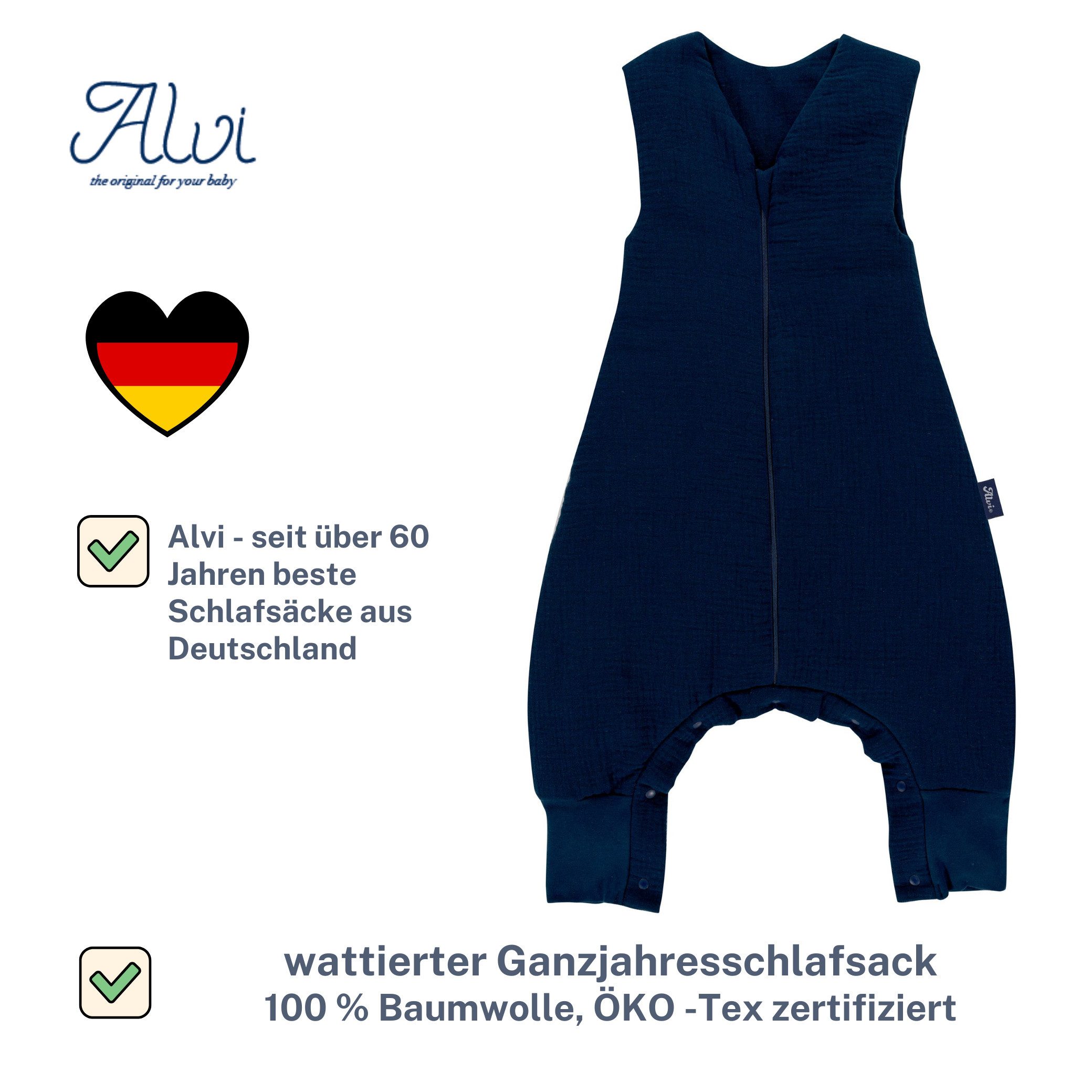 Alvi® Babyschlafsack 4-Season Mull Sleep-Overall Schlafsack mit Füßen günstig online kaufen
