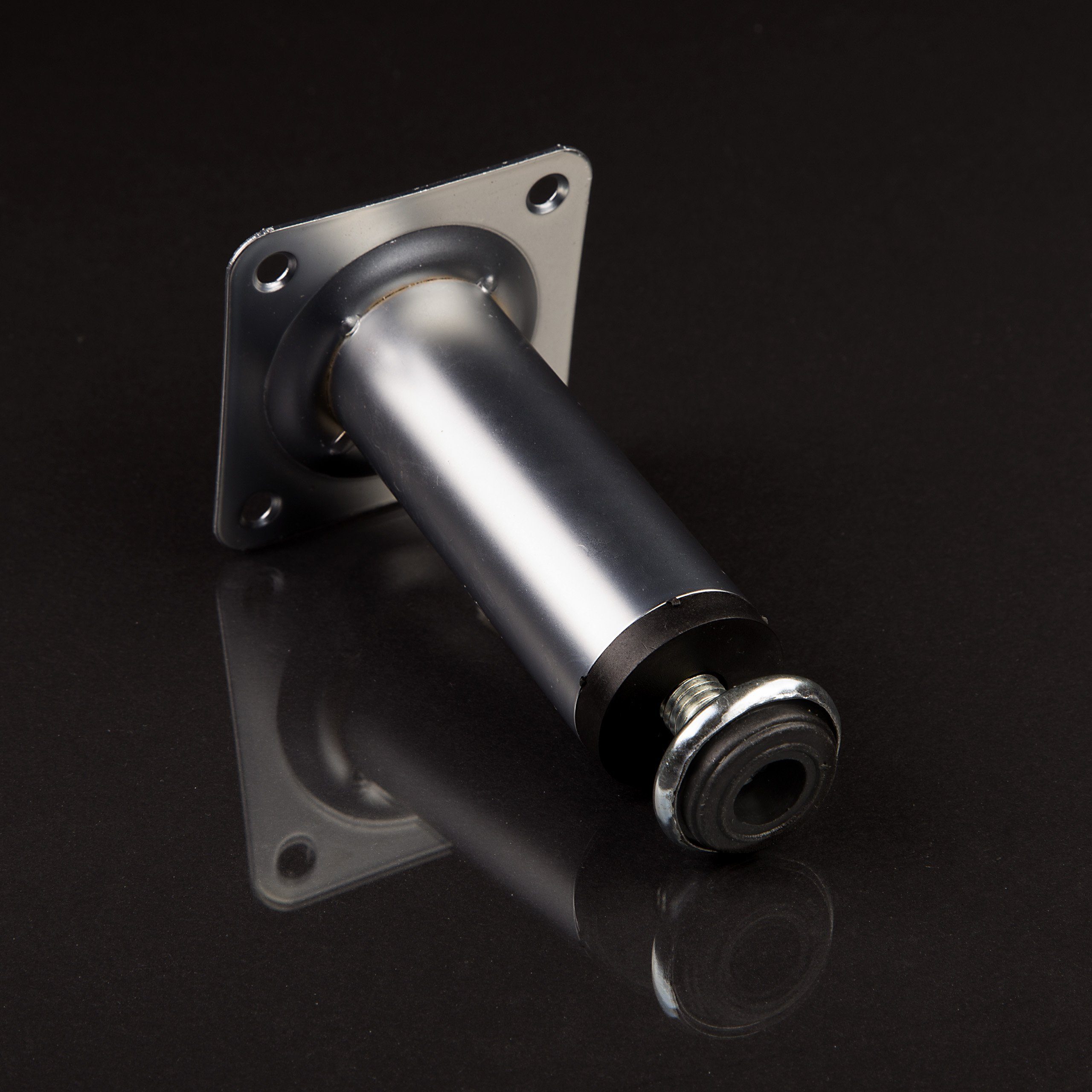 SO-TECH® Möbelfuß Möbelfuß mit Höhenverstellung Ø 30 mm Höhe: 100-150 mm, Höhe 100 mm, Chrom matt mit Bodengleiter