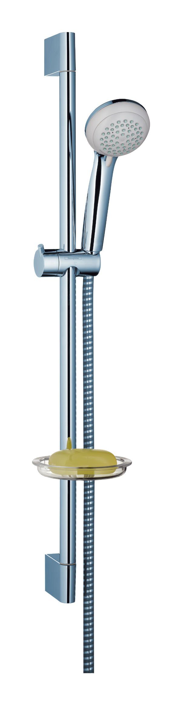 hansgrohe Stangenbrause-Set Crometta 85, Höhe 66.9 cm, 3 Strahlart(en), Brauseset 85 Vario mit Brausestange 650 mm und Seifenschale - Chrom