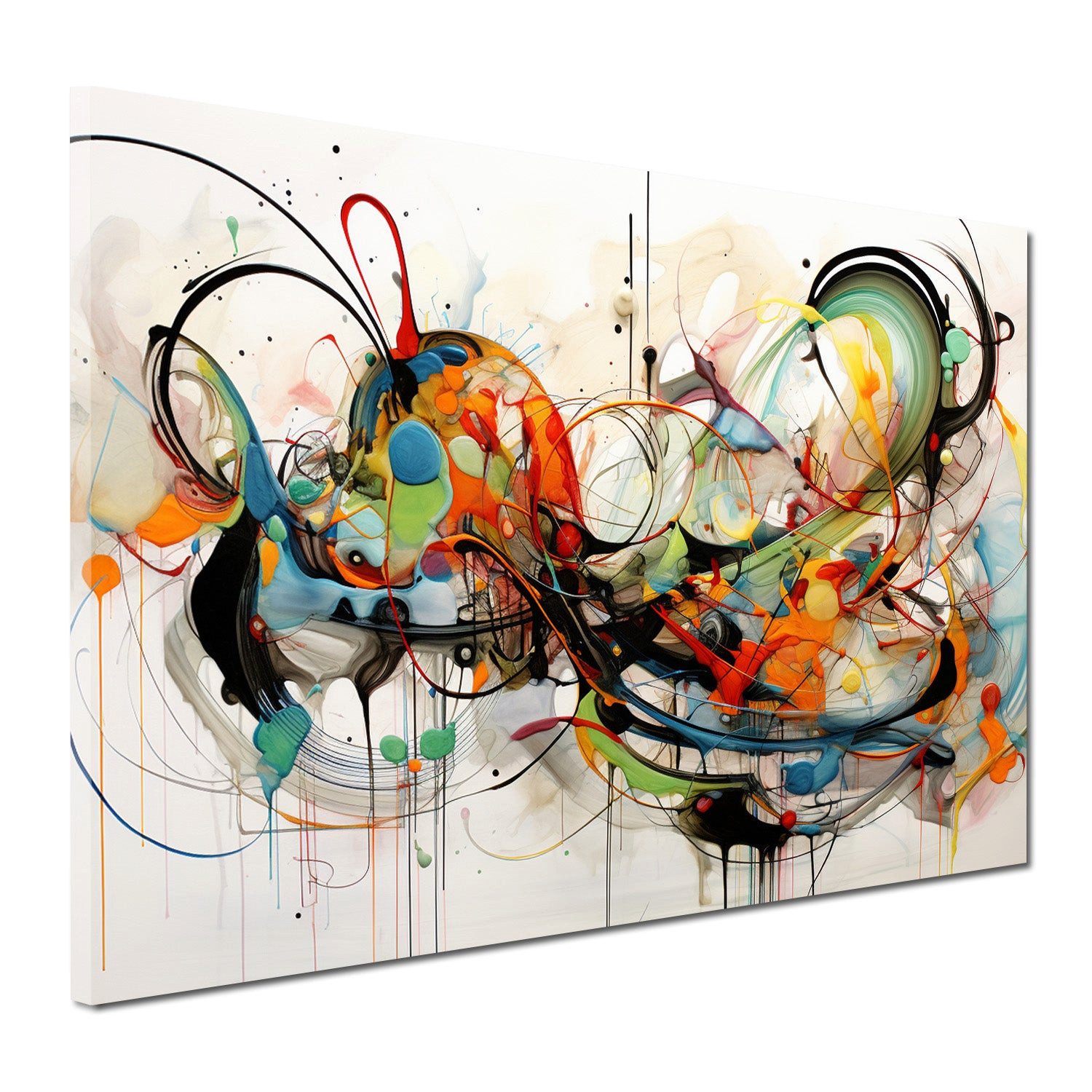 Artedinoi Leinwandbild Abstract Lines bunt abstrakte Kunst Wandbild Leinwandbild Kunstdruck W