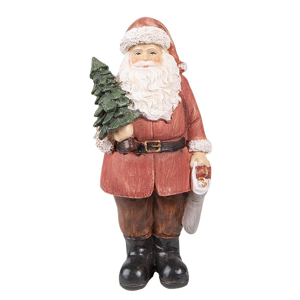Clayre & Eef Weihnachtsmann Weihnachtsmann 17x13x40 cm Rot Polyresin Weihnachtsdekoration, Sammlerfigur, Weihnachtsfigur, Sammelfigur, Weihnachtsmann