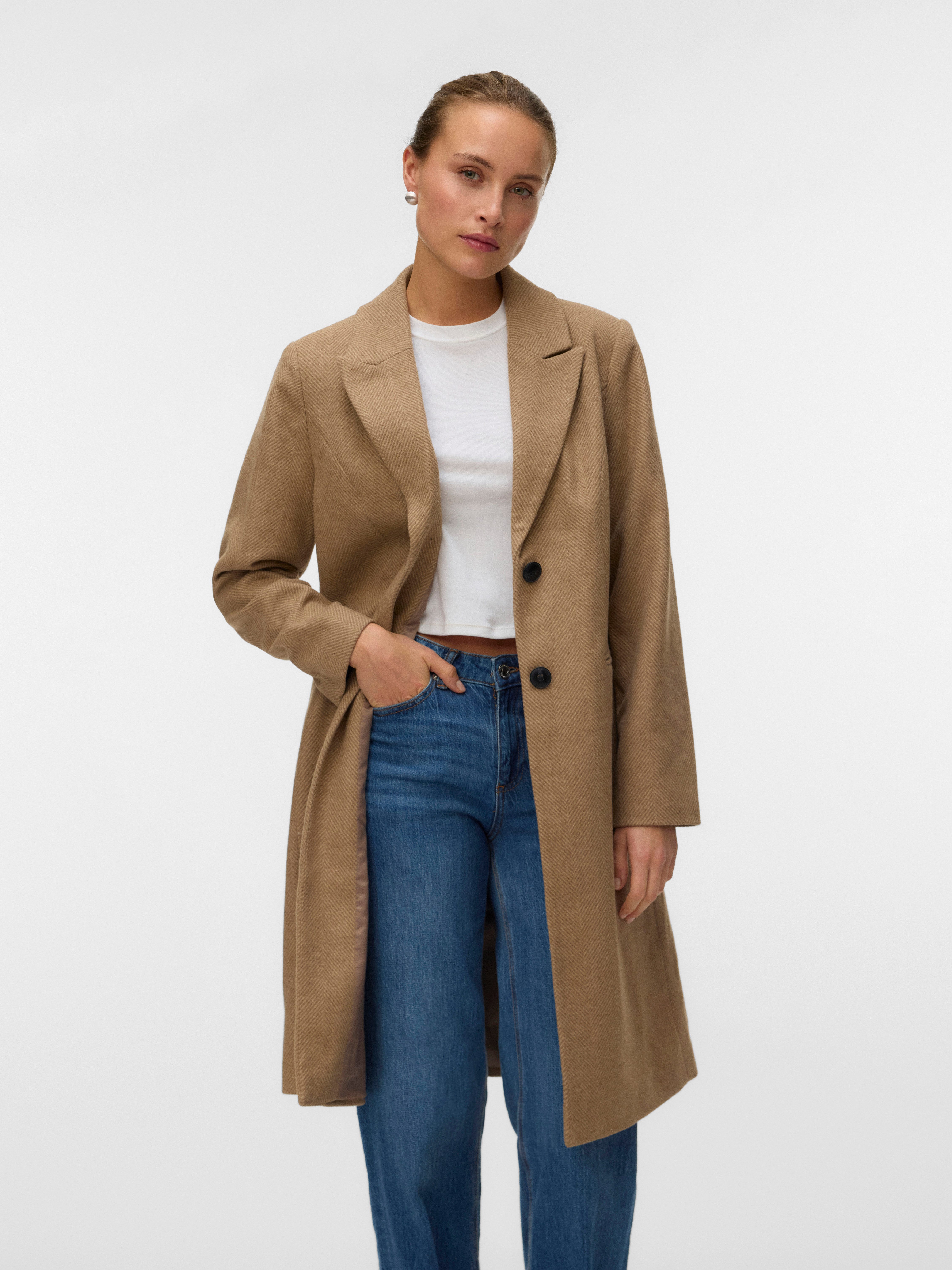 Vero Moda Langmantel VMBLAZA HERINGBONE LONG WOOL COAT GA BOO günstig online kaufen