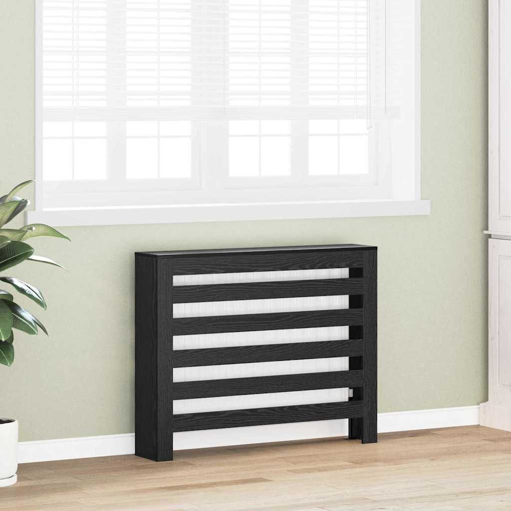vidaXL Heizungsverkleidung, Heizkörperabdeckung Schwarz Eichen-Optik 104 x 20 x 82 cm