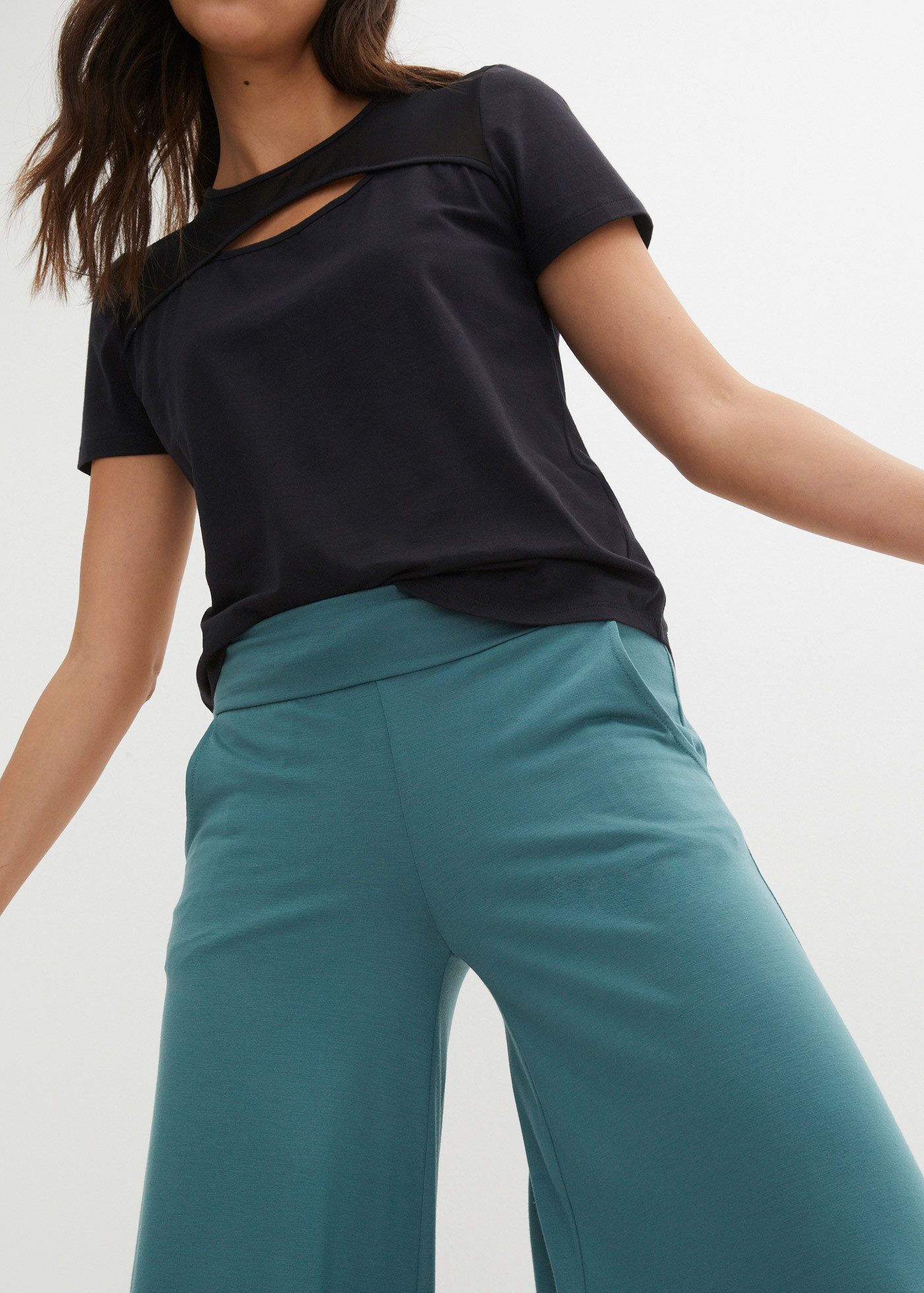 bonprix Culotte mit breitem Komfortbund, lockere Passform, extraweite Beine – Bild 4 von 5