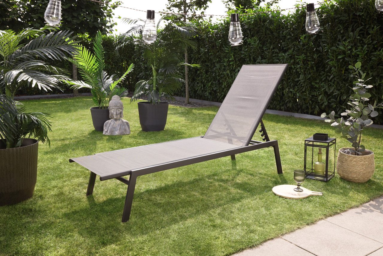 Primaster Gartenliege Primaster Gartenliege Lenno 200 cm Stahl, Rückenlehne verstellbar witterungsbeständig