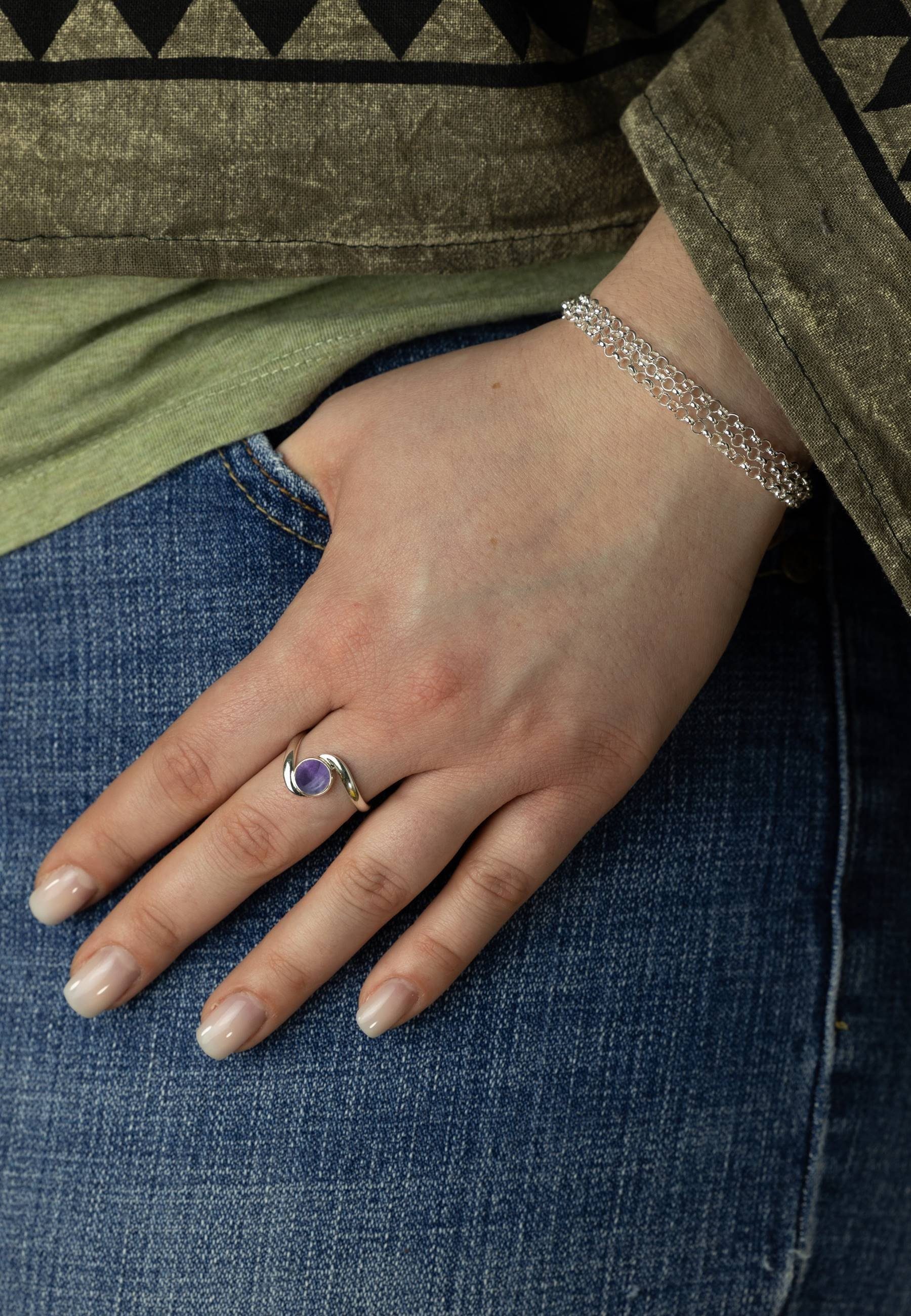 mantraroma Silberring 925er Silber mit Amethyst günstig online kaufen