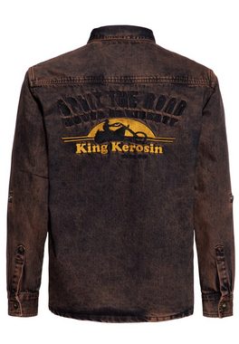KingKerosin Langarmhemd Split The Road Vintage-Look dank Tint-Wash