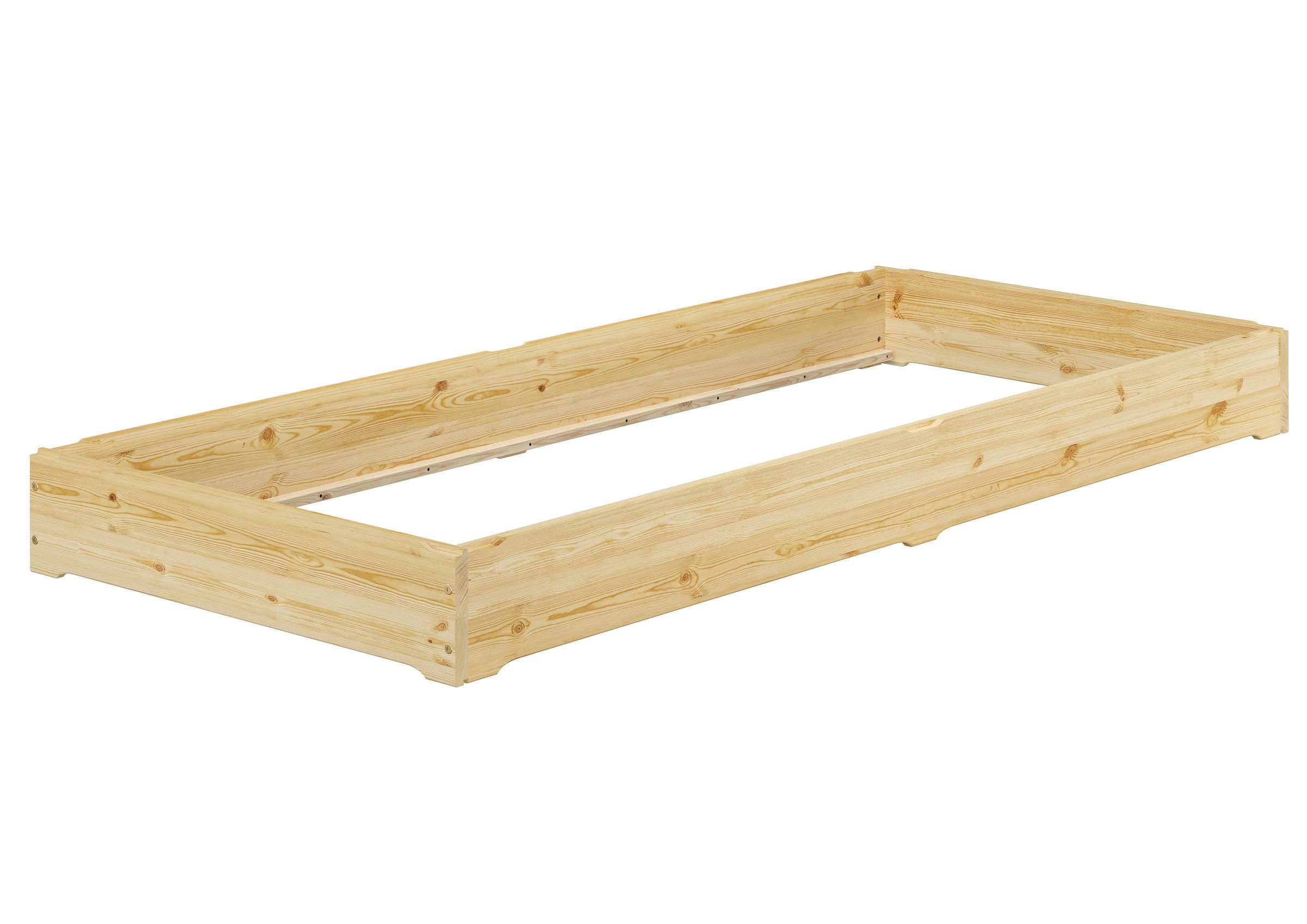 ERST-HOLZ Stapelbett Niederflurbett Massivholzbett Holzbett Kiefer 90 x 200 cm