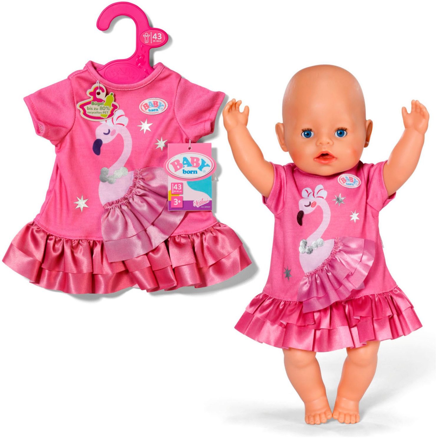 Baby Born Puppenkleidung Kleid Flamingo 43 cm günstig online kaufen