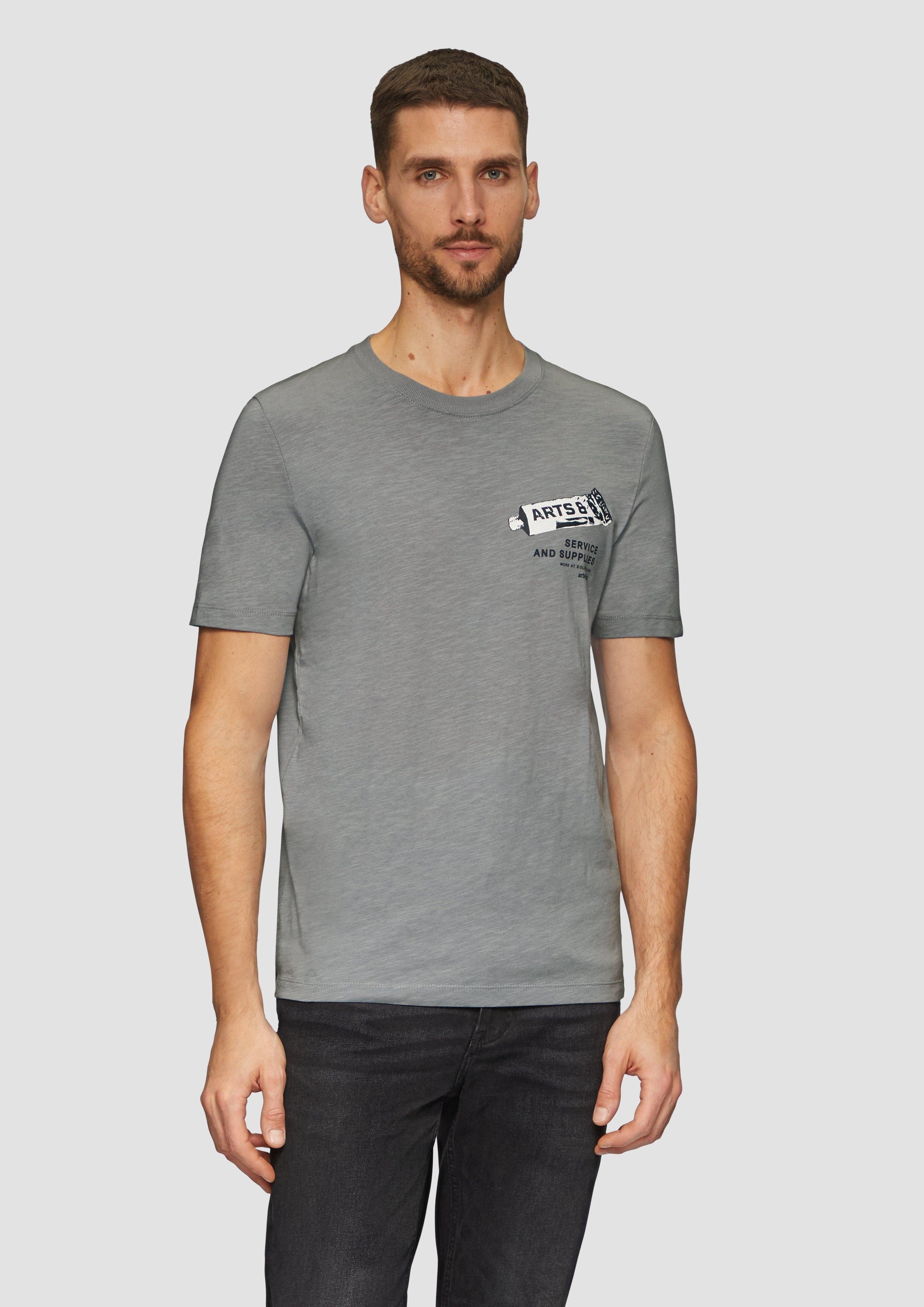 s.Oliver Kurzarmshirt Baumwoll-T-Shirt mit Frontprint und günstig online kaufen
