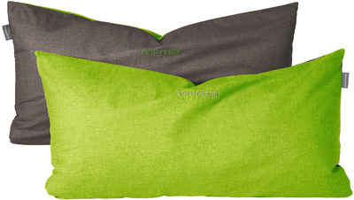 Kissenhüllen Doubleface, Schiesser (2 Stück), aus weicher Baumwolle mit edlem Melangeeffekt, Made in Green