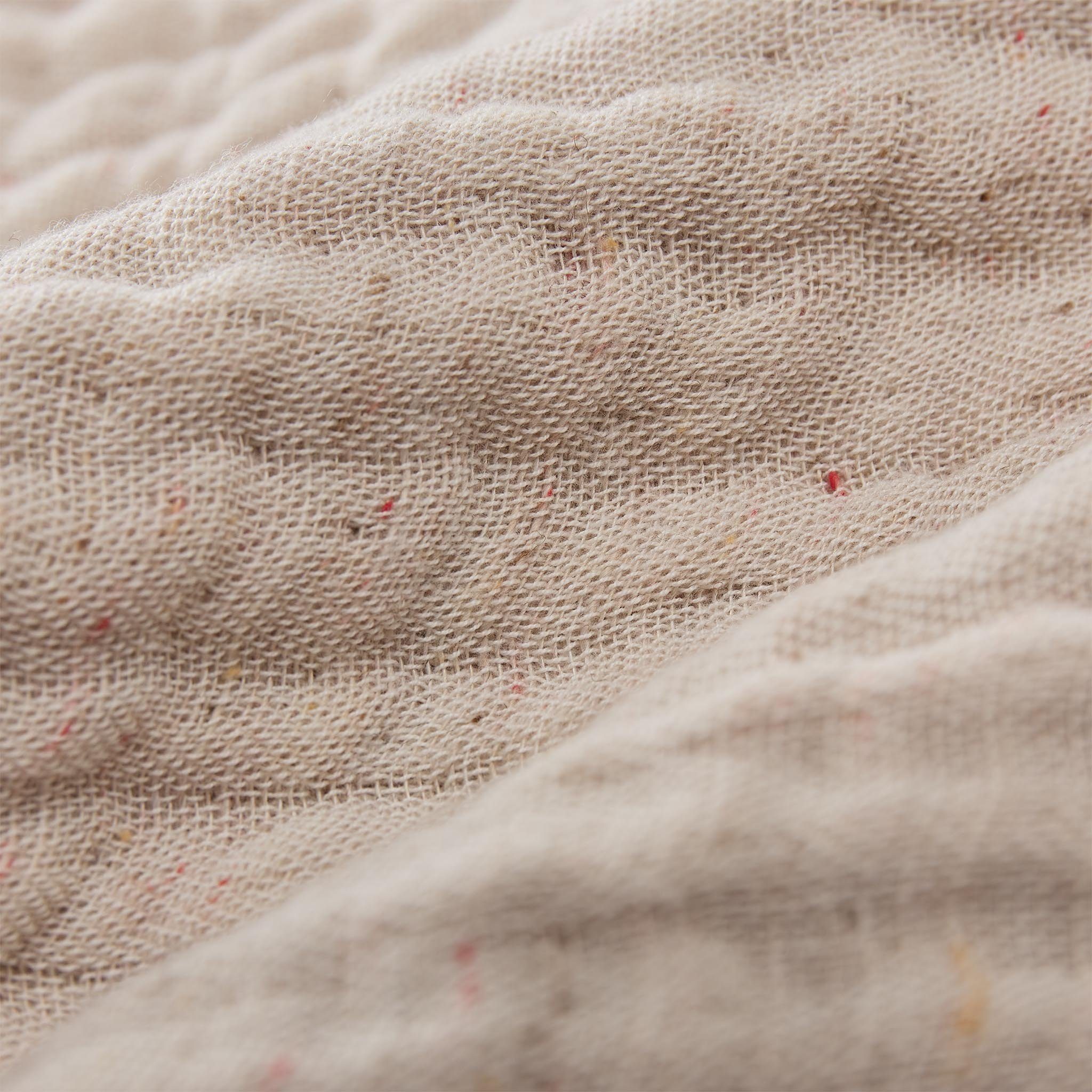 Tagesdecke Polyester rec. 25% Fransenkante Weicher - & Musselin-Decke Überwurf mit Cousso, 75%Baumwolle Urbanara, Natur