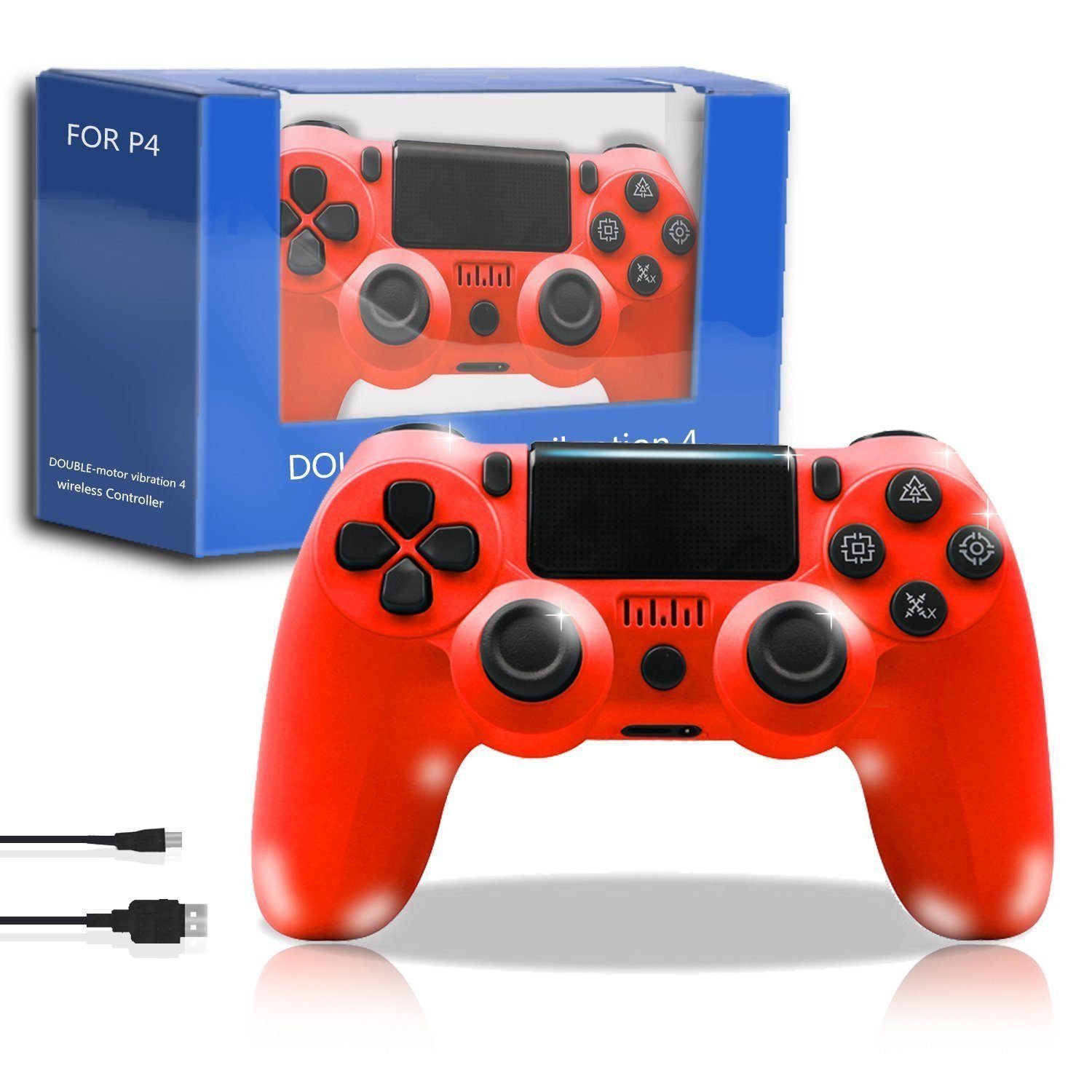 KINSI Gamepad,Game Controller, Wireless Controller für PS4,600mAh PlayStation  4-Controller, Kompatibel mit PC,P3,P4