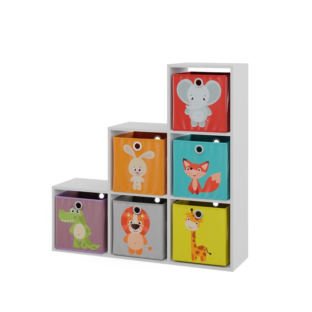 Vicco Raumteiler, Weiß/Weiß, 107.2 x 107.8 cm mit Faltboxen opt.1