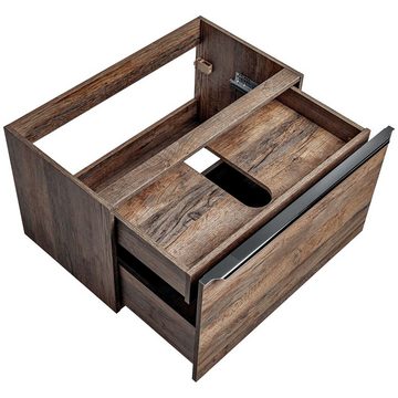 Lomadox Waschbeckenunterschrank PUEBLA-56 Vintage Oak Eiche 140/48,5/46 cm