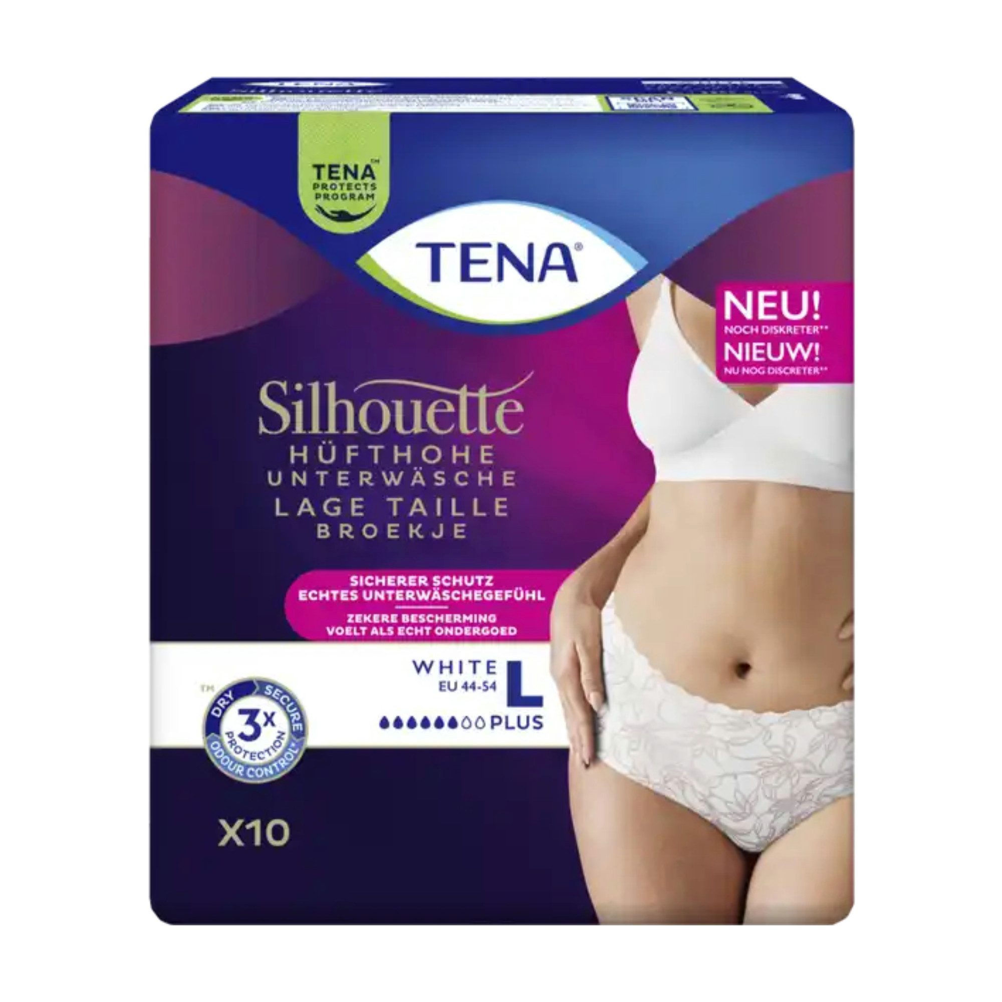 TENA Inkontinenz-Pants TENA - Silhouette Plus White, L Gr., 10-St.