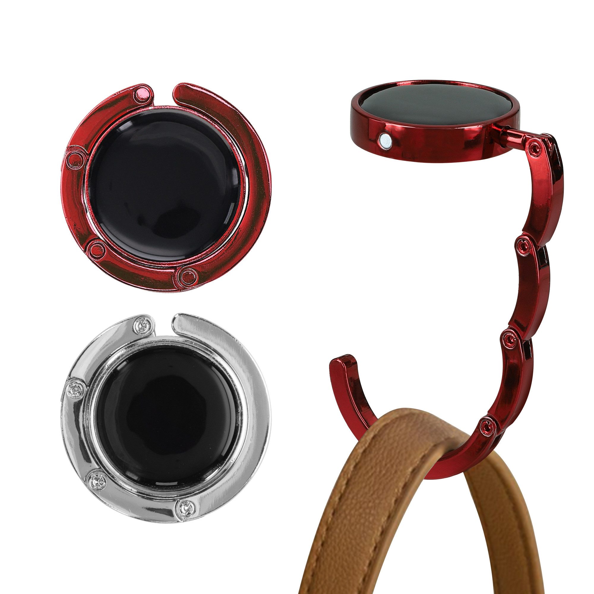 kwmobile Taschen-Halterung kwmobile Tisch Handtaschenhalter Haken, (2-tlg., 2x Faltbare Antirutsch Taschenhaken Halterung für Handtaschen)