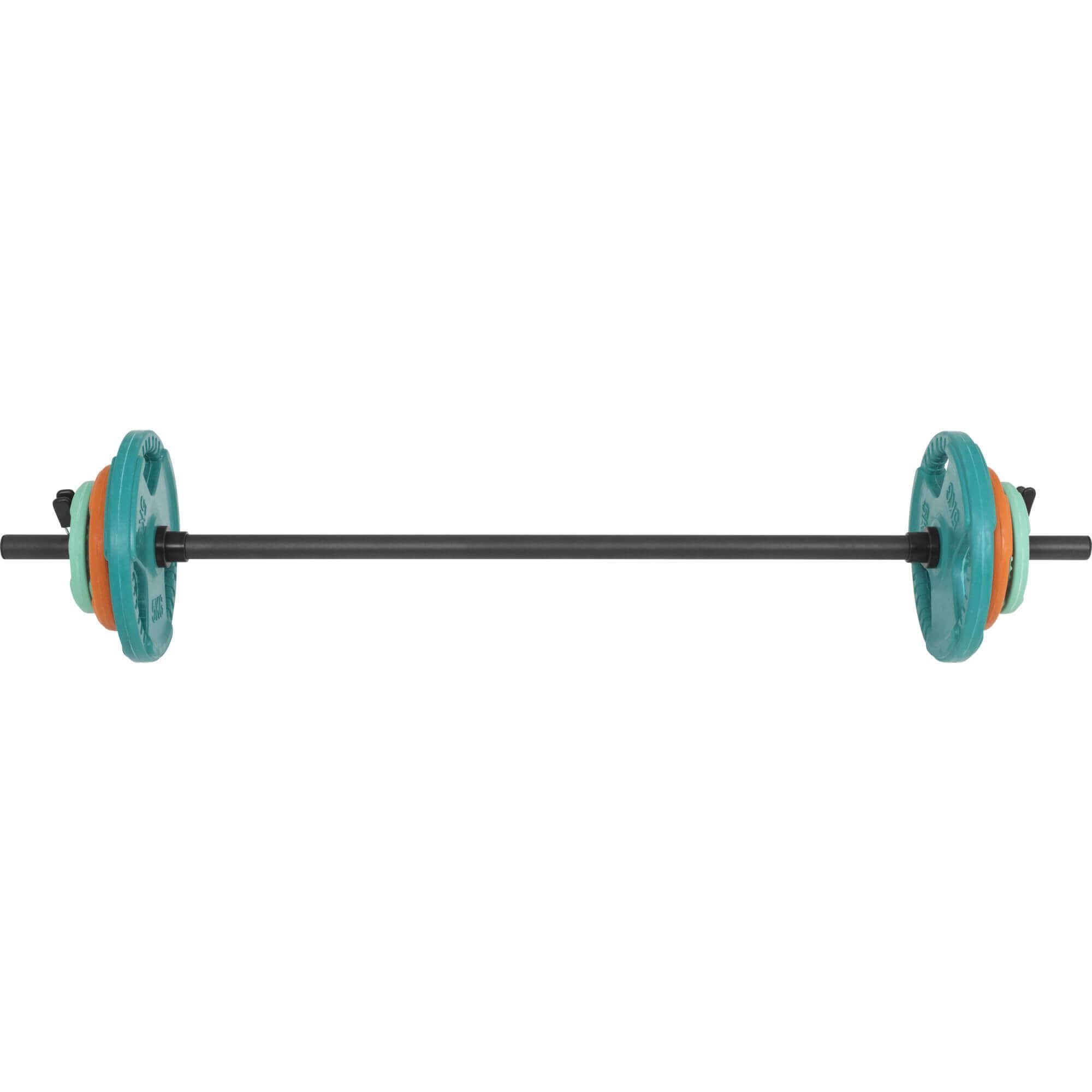 Hantel-Set 20 kg, 130 cm, 2x1,25kg, 2x2,5kg, 2x5kg Gewichte, 30mm, Gusseisen