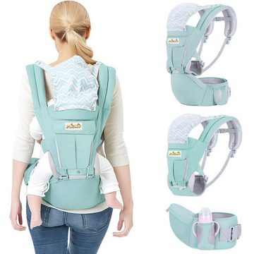 Aoucheni Babytrage 6 in 1 Ergonomische Babytrage mit Hüftsitz