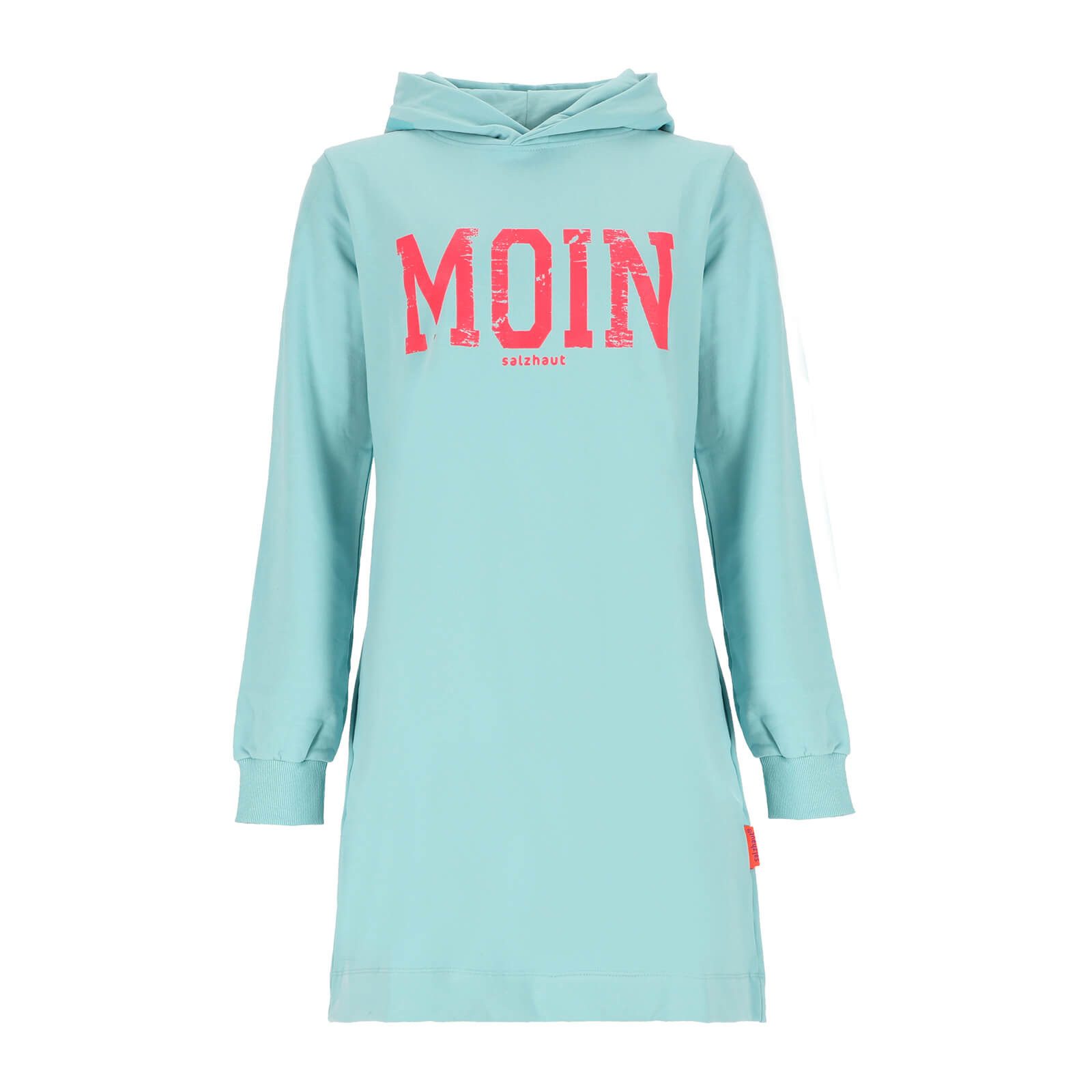 salzhaut Sweatkleid Affluern Damen Hoodie-Kleid Affluern mit Moin-Print - Kapuzenkleid langarm
