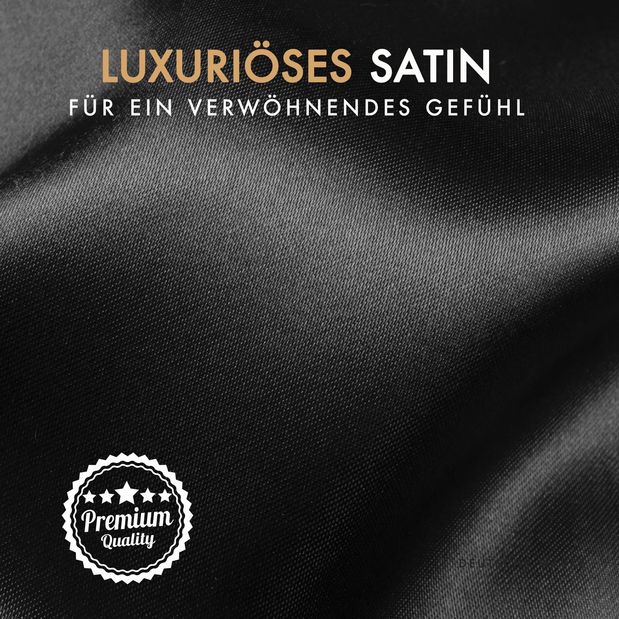 Liebesfreunde Schlafmaske Augenmaske aus edlem Satin, schwarz, 1-tlg., blickdicht