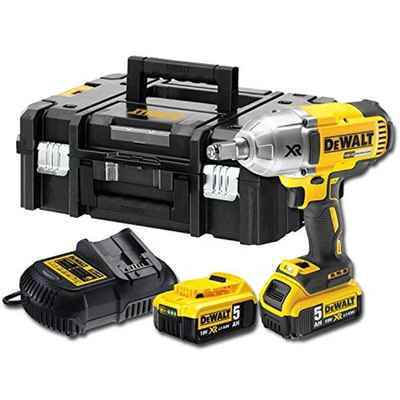 DeWalt Akku-Schlagschrauber DCF899HP2-QW Akku-Schlagschrauber (bl) 610W, 18V, 1/2" Außenvierkant, 1900 U/min, 950 Nm, M20, T STAK-Box II, inkl. 2x 5 Ah Akkus und Schnellladegerät