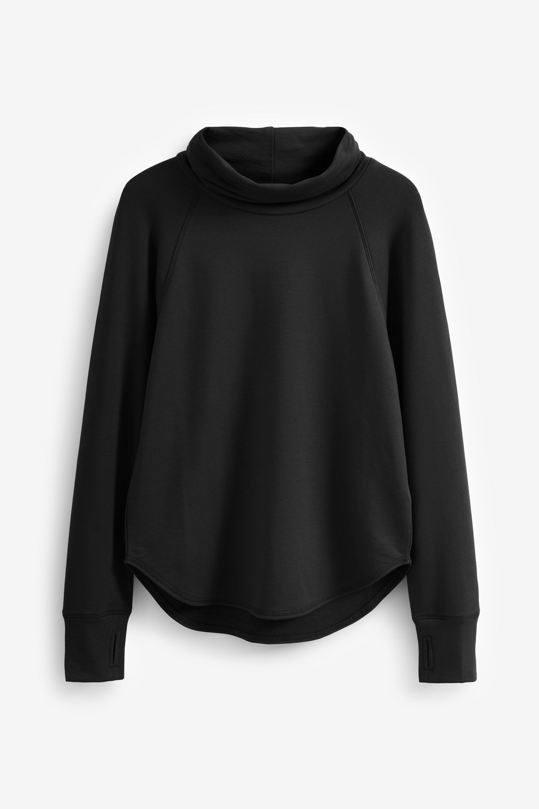 Next Sweatshirt Weiches Langarmtop mit Wasserfallausschnitt (1-tlg) Black | Sweatshirts