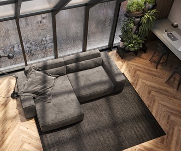 DELIFE Big-Sofa Sirpio, XL Mikrofaser Khakibraun 270x170 cm Recamiere variabel